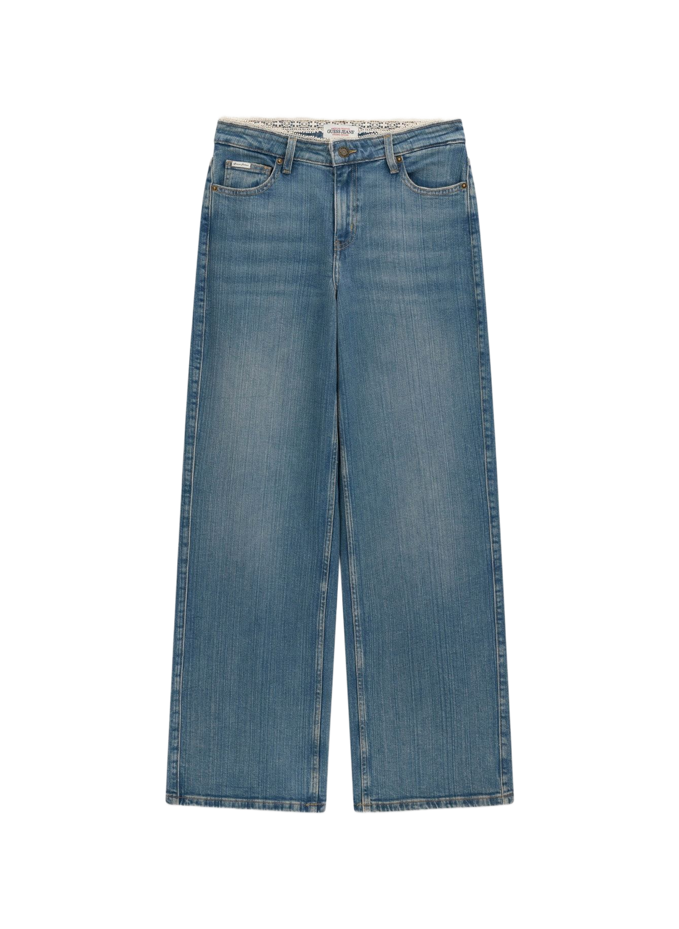 Gerader Jeans aus Baumwollmischung GUESS Blau