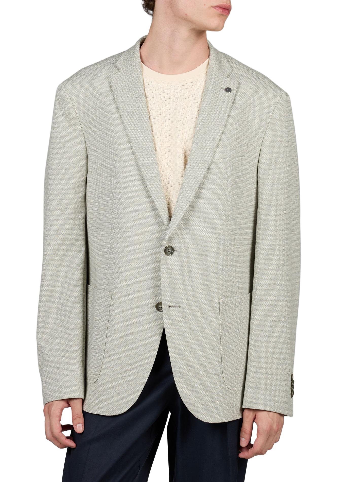 Michel Blazer in Mixed Cotton Pattern PIERRE CARDIN Grey