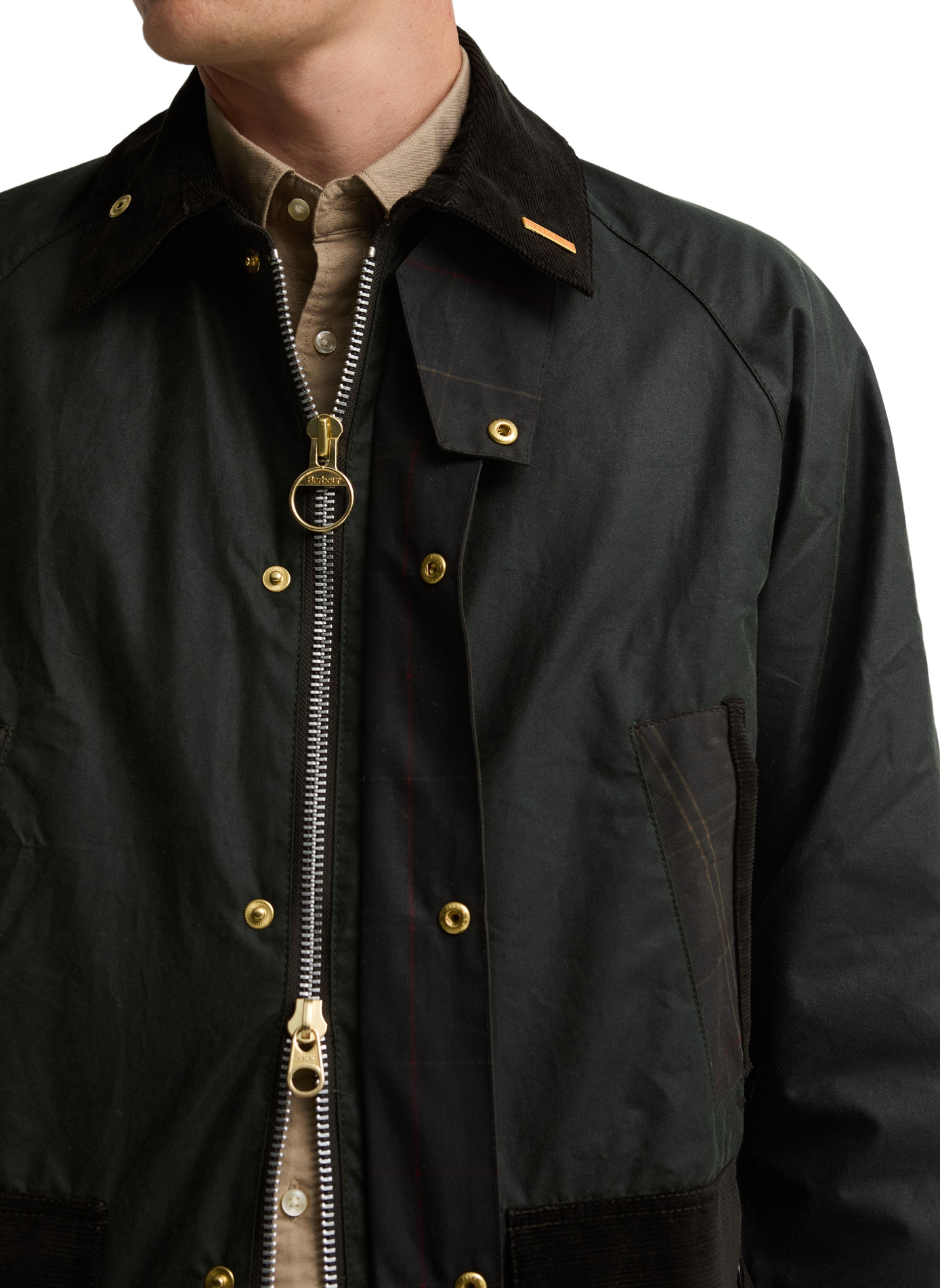 Rechte jas van gewaxte katoenen canvas BARBOUR Groen