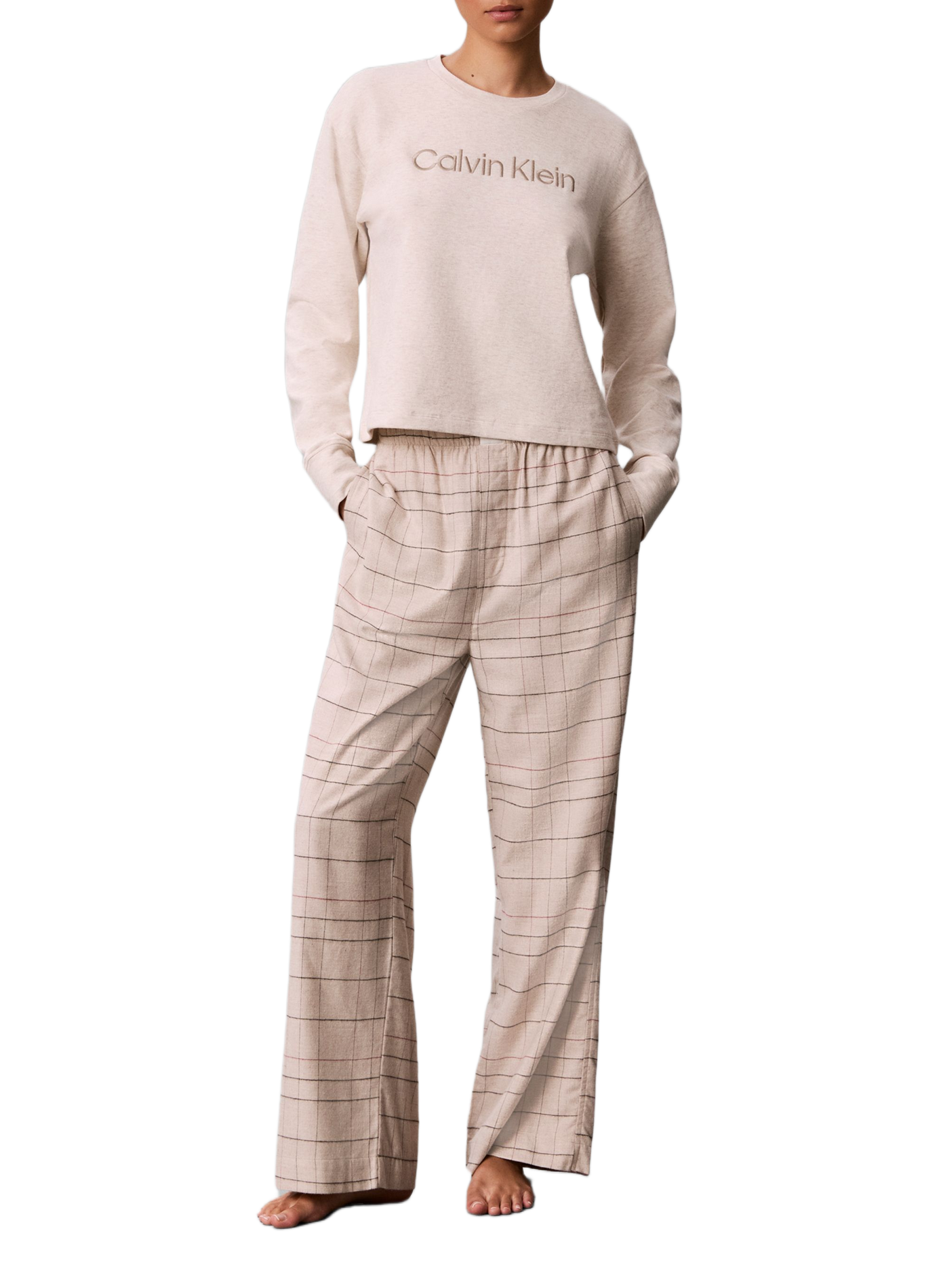 Karierter Pyjamahose aus Baumwollmischung | Rot CALVIN KLEIN Damen