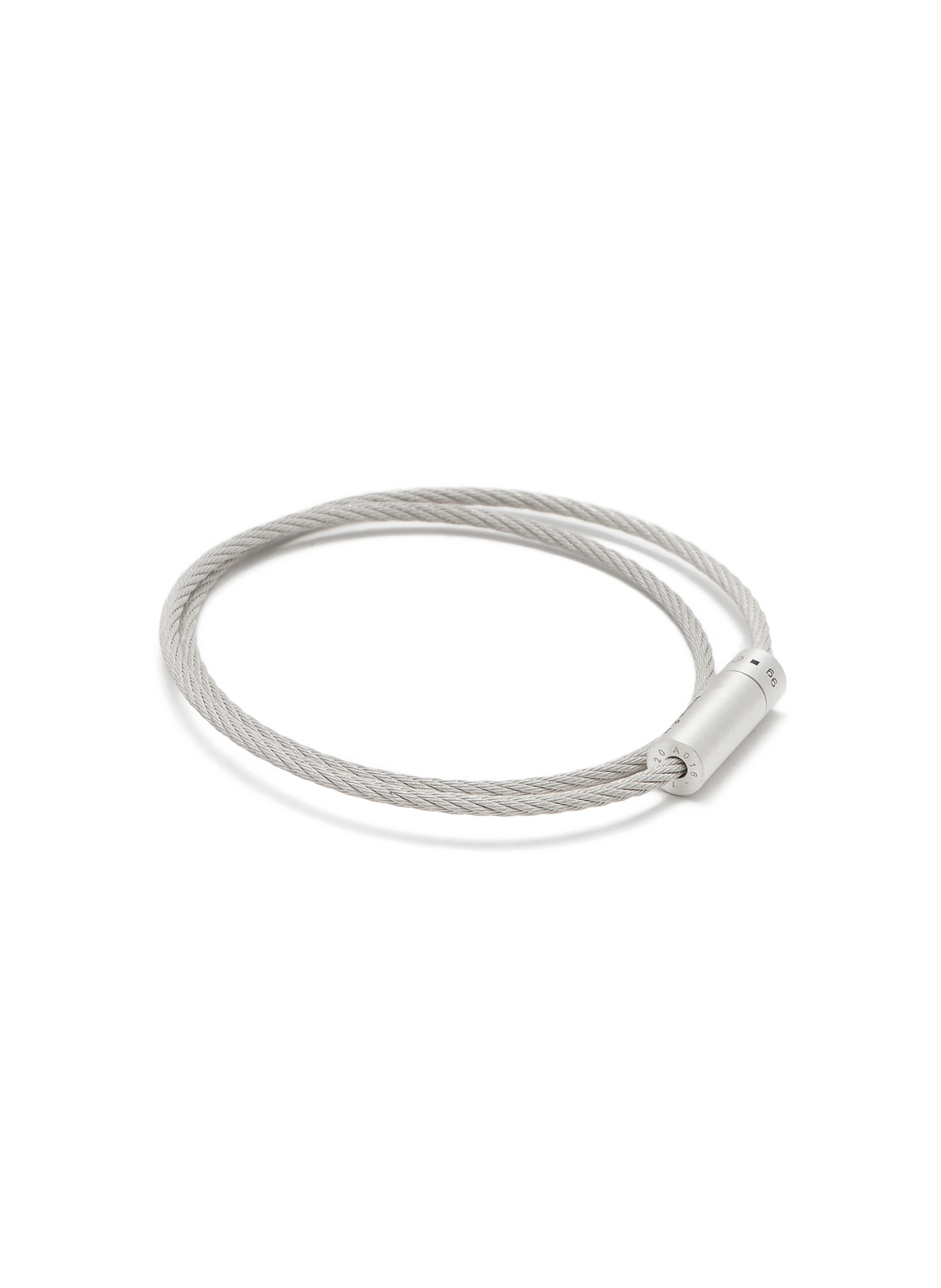 Bracelet câble double tour 9g en argent brossé