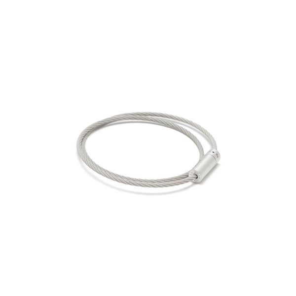 Bracelet câble double tour 9g en argent brossé