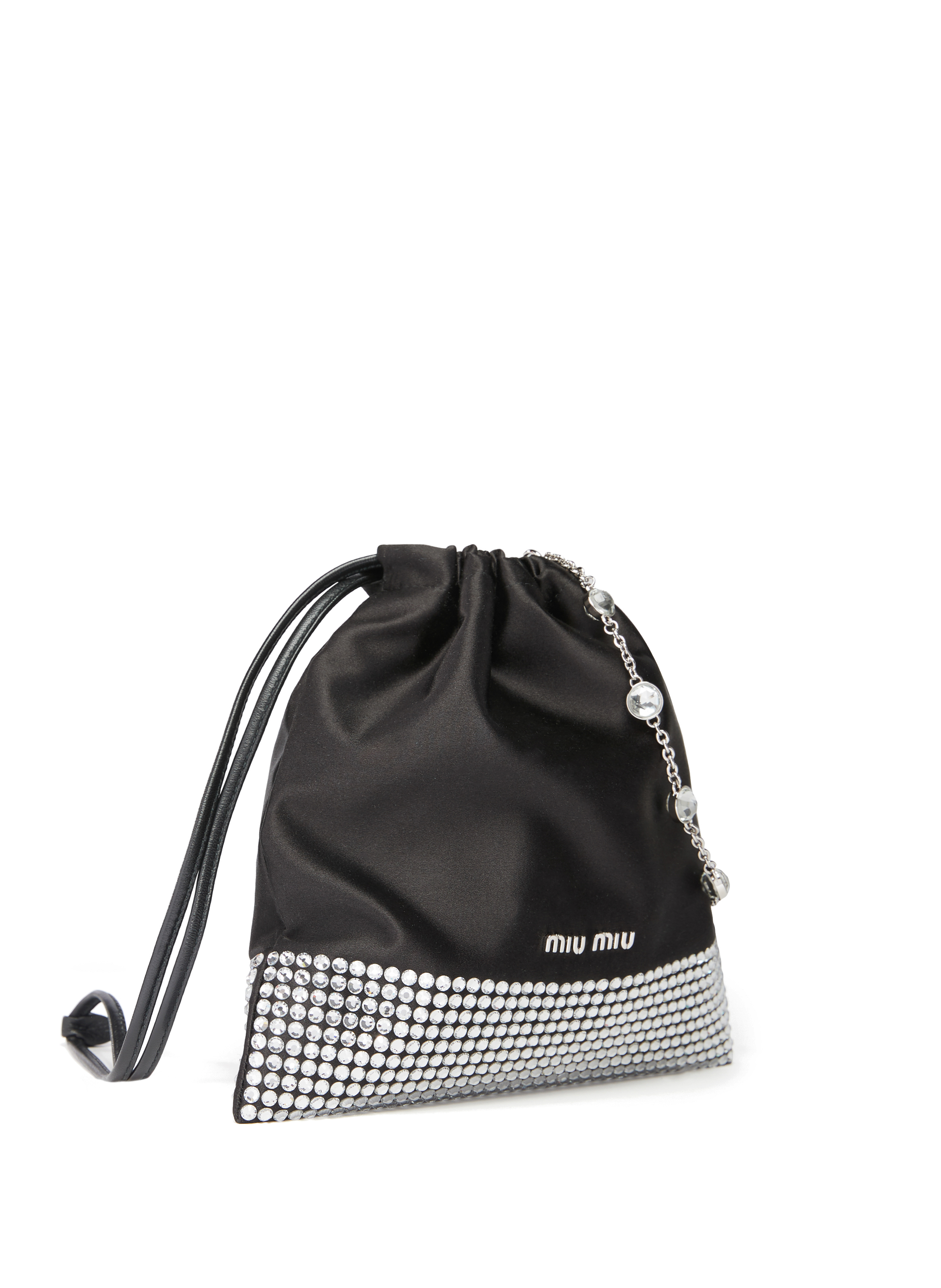 Pochette Starlight en satin et cristaux