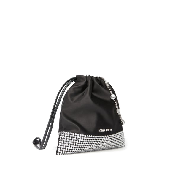 Pochette Starlight en satin et cristaux