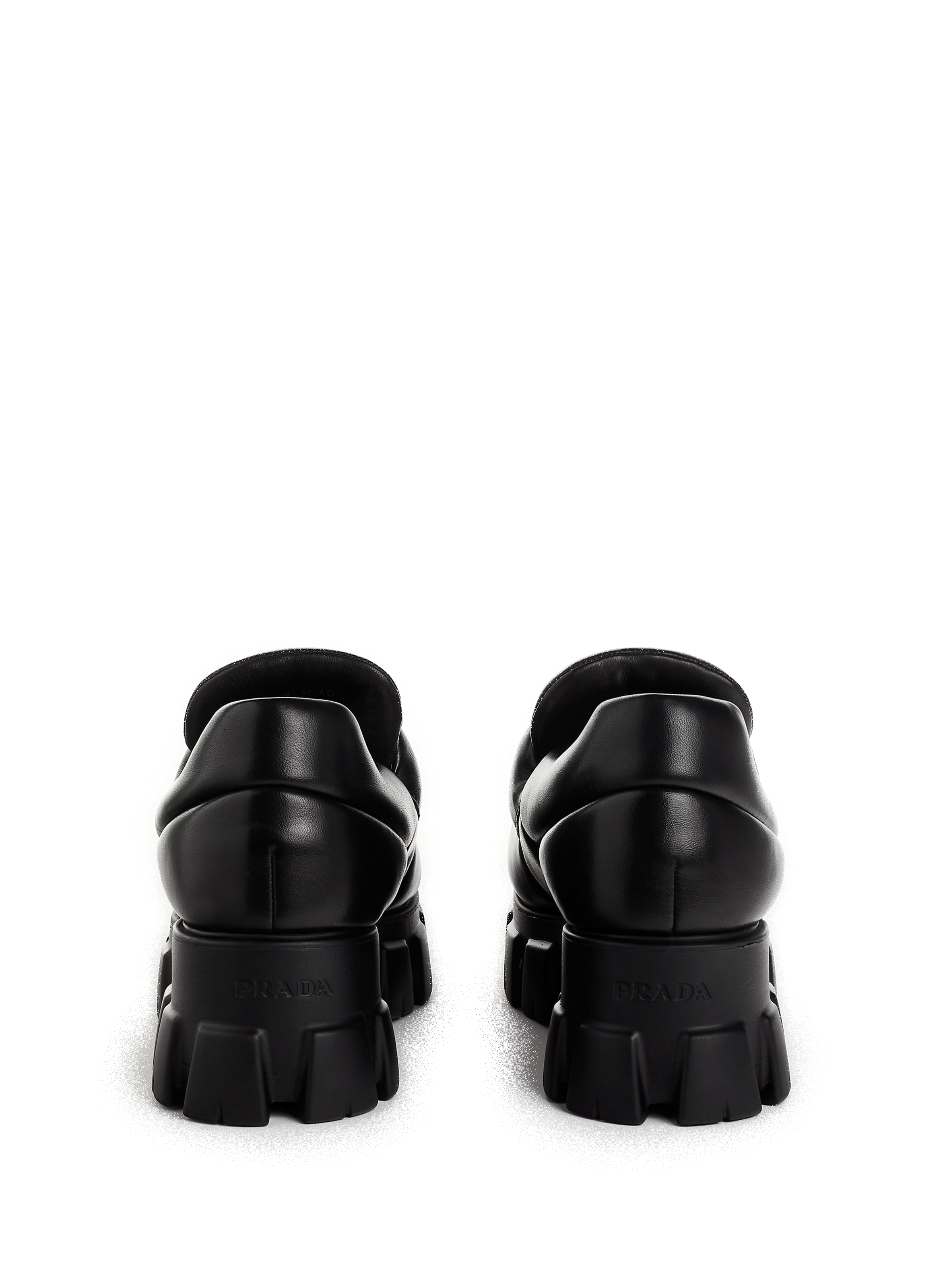 Mocasines de cuero acolchados PRADA Negro