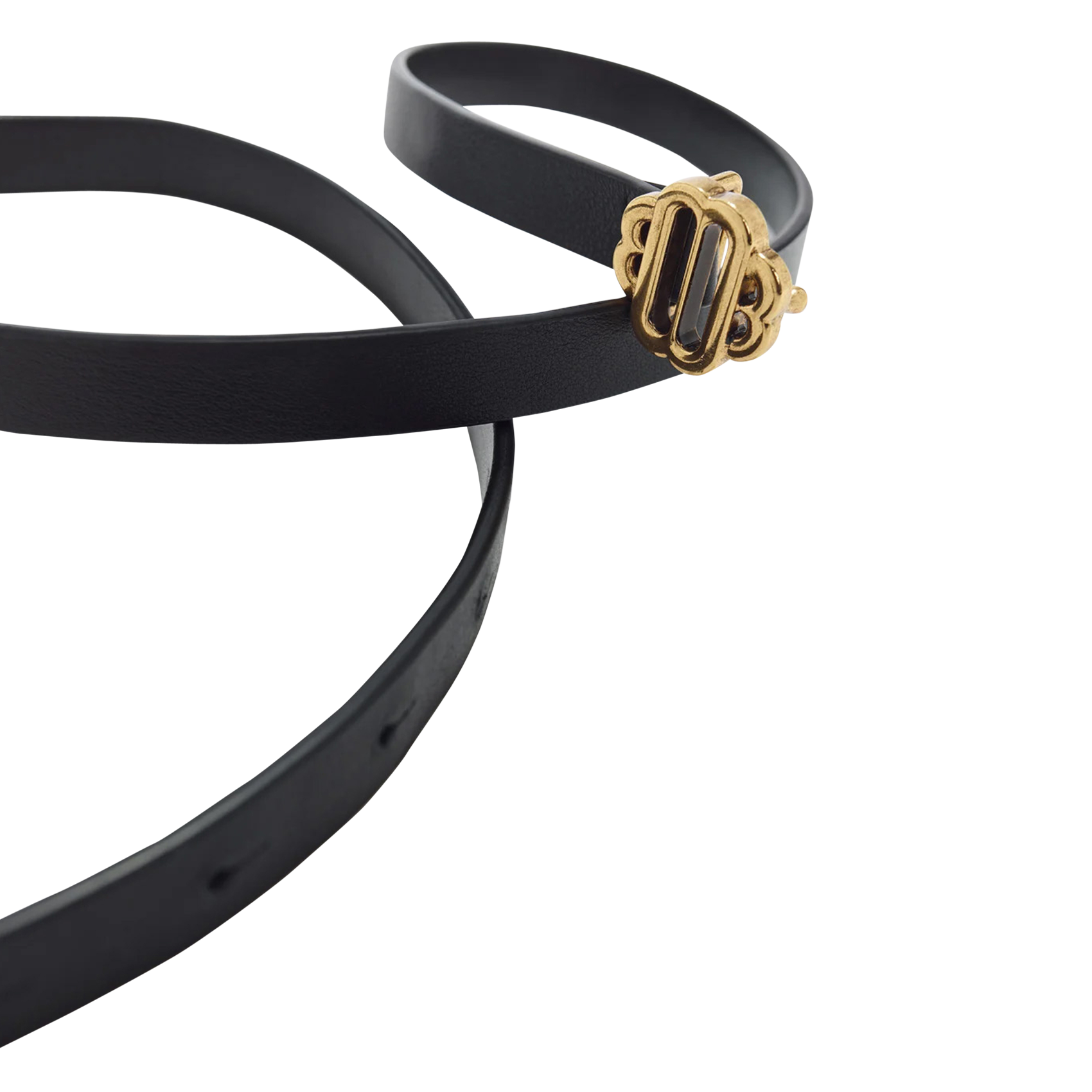 Ceinture en cuir lisse MAJE Noir