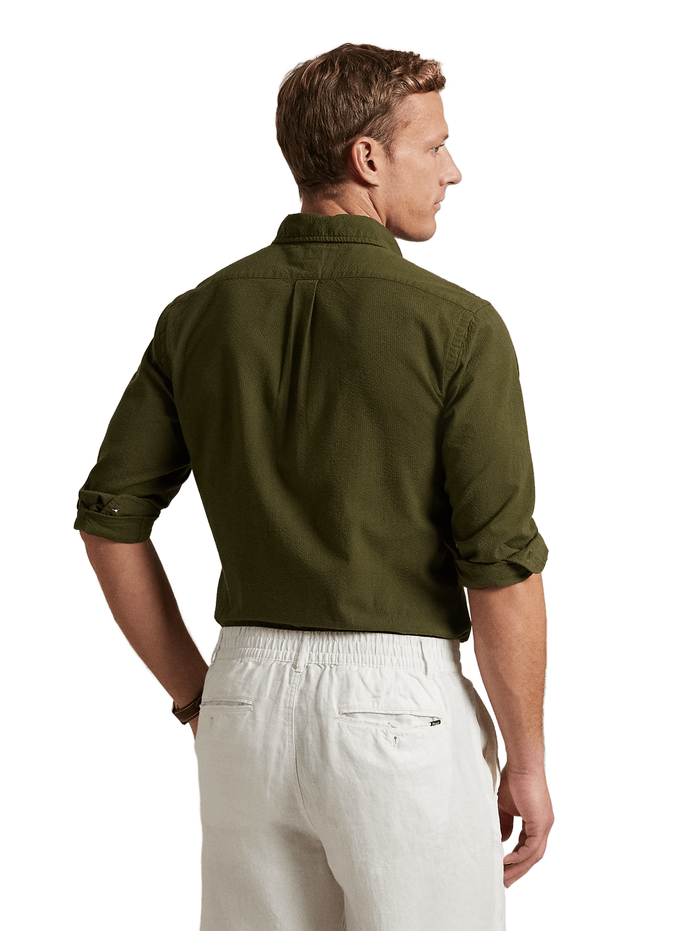 Seersucker cotton shirt POLO RALPH LAUREN Green