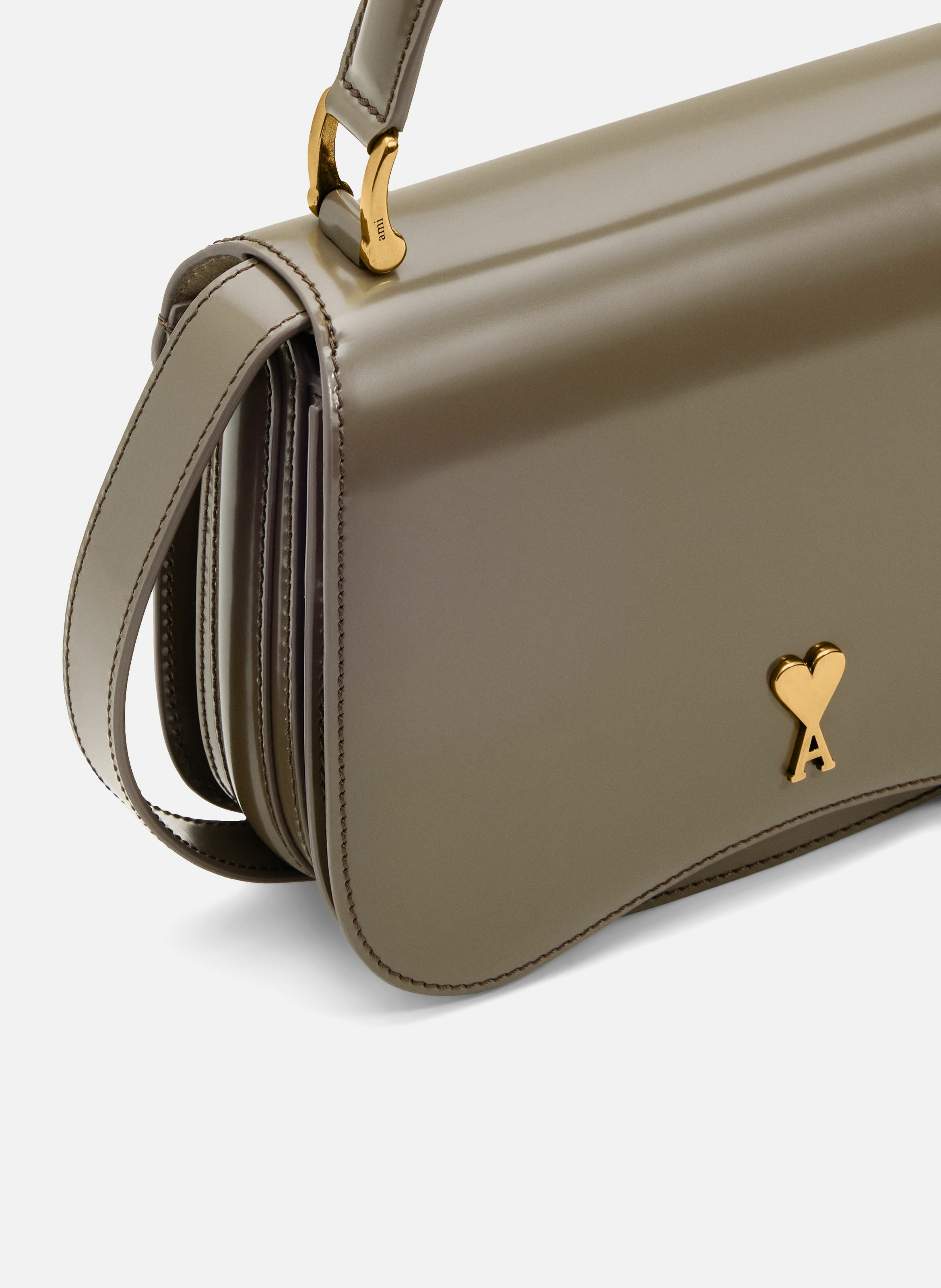 Sac porte main paris paris unisexe en cuir de veau AMI PARIS Gris