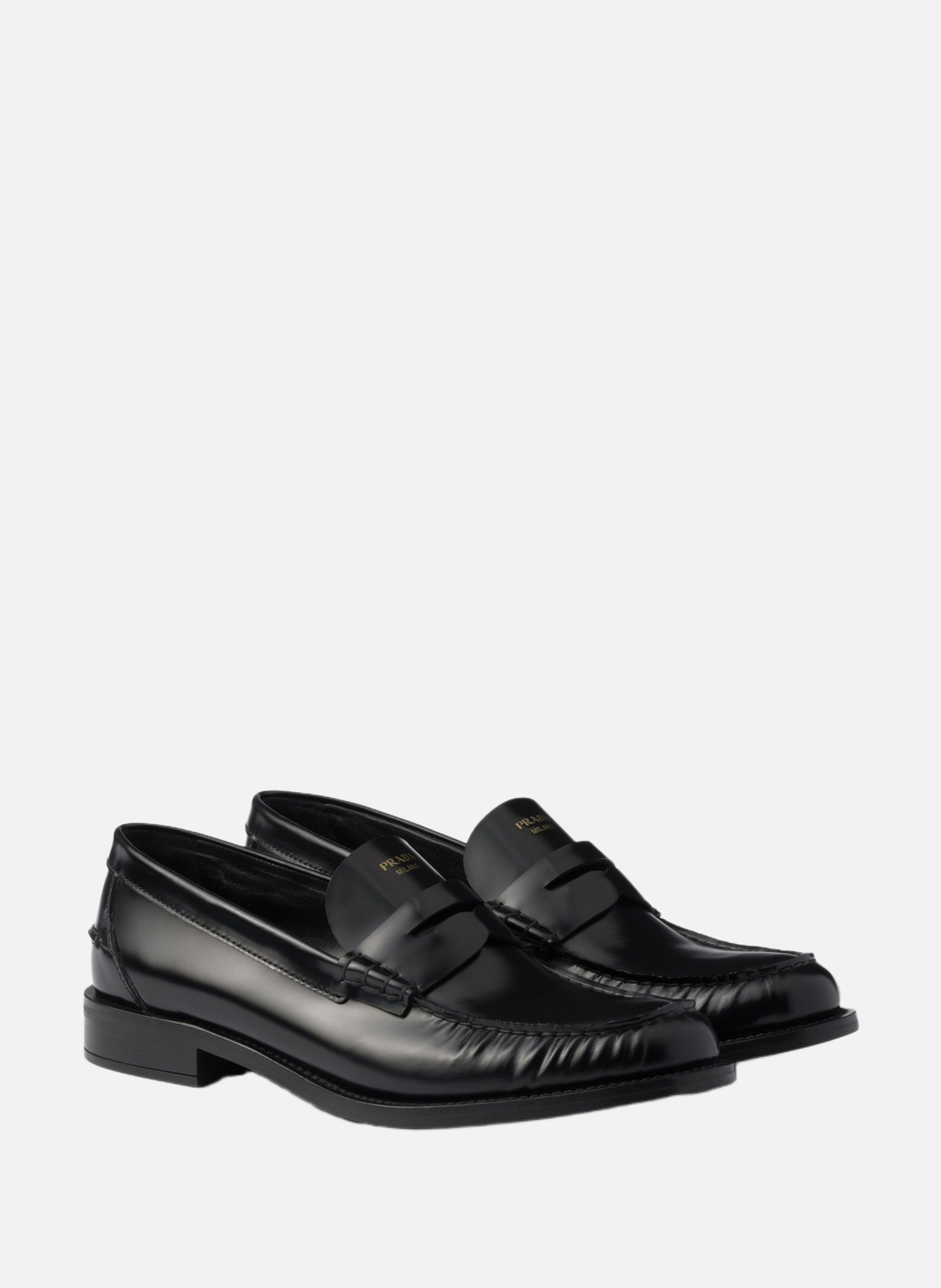 Mocassins en cuir brossé PRADA Noir