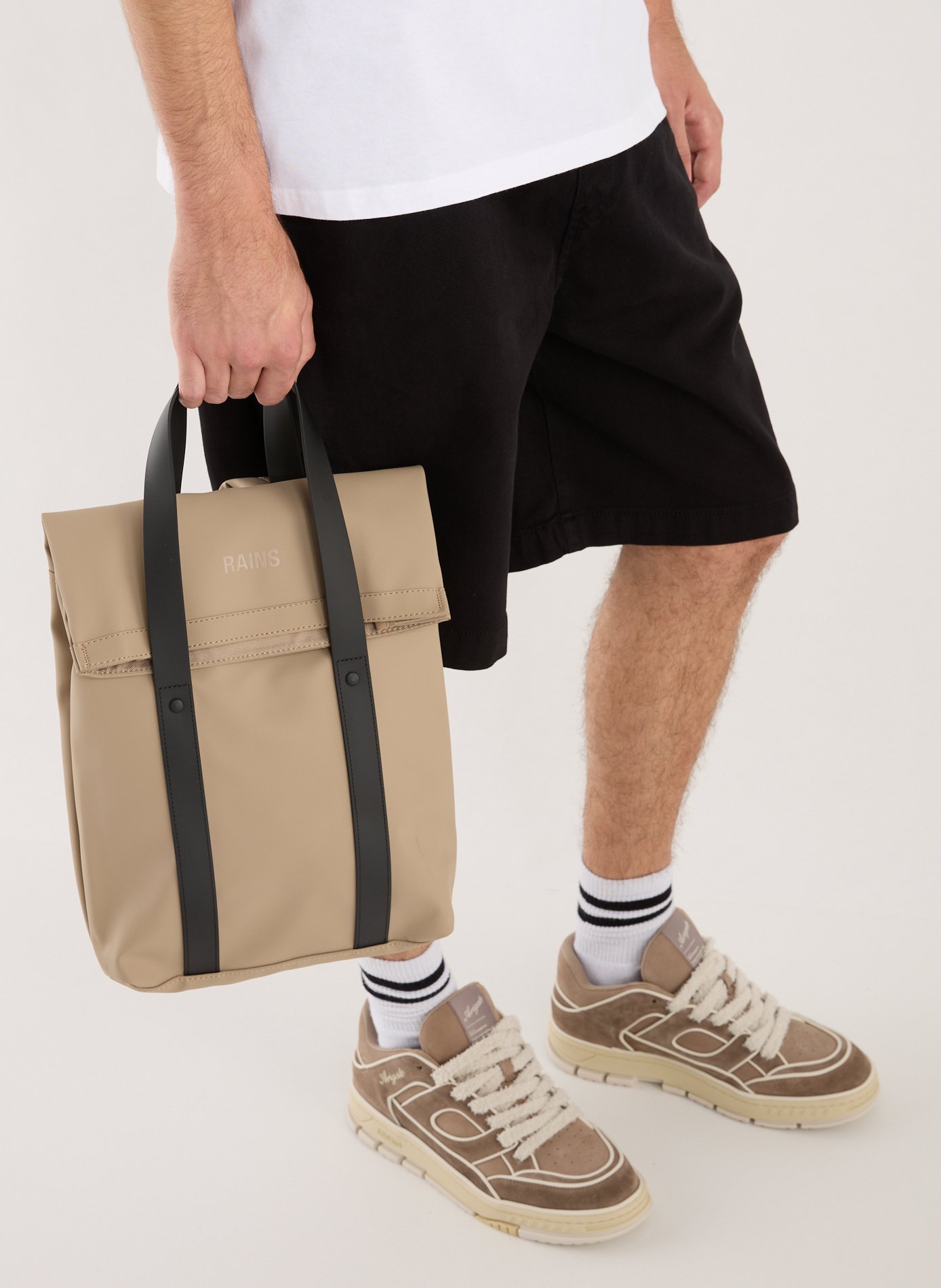 2 Way Tote Mini Backpack RAINS Beige