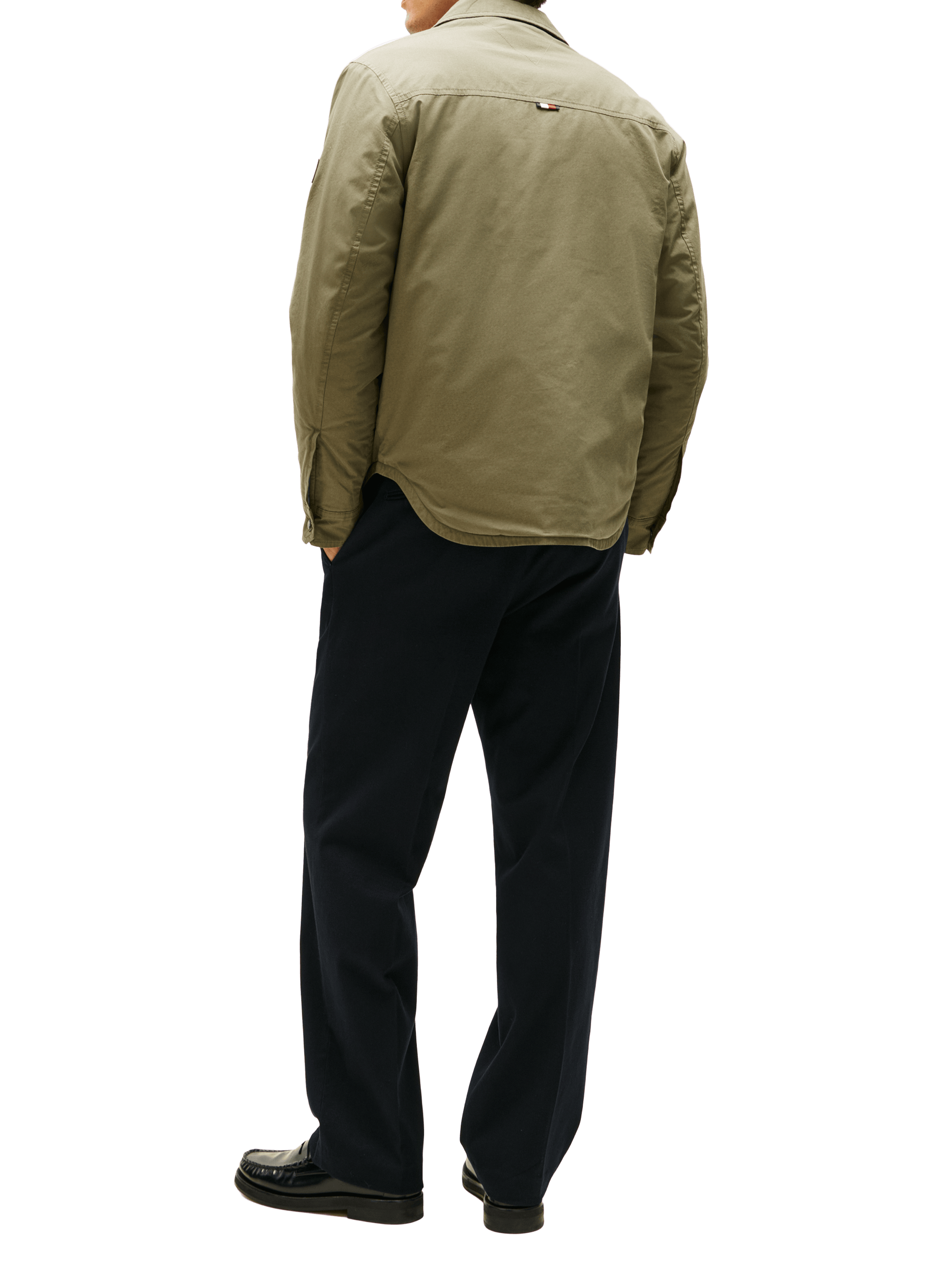 Straight cotton overshirt TOMMY HILFIGER Green