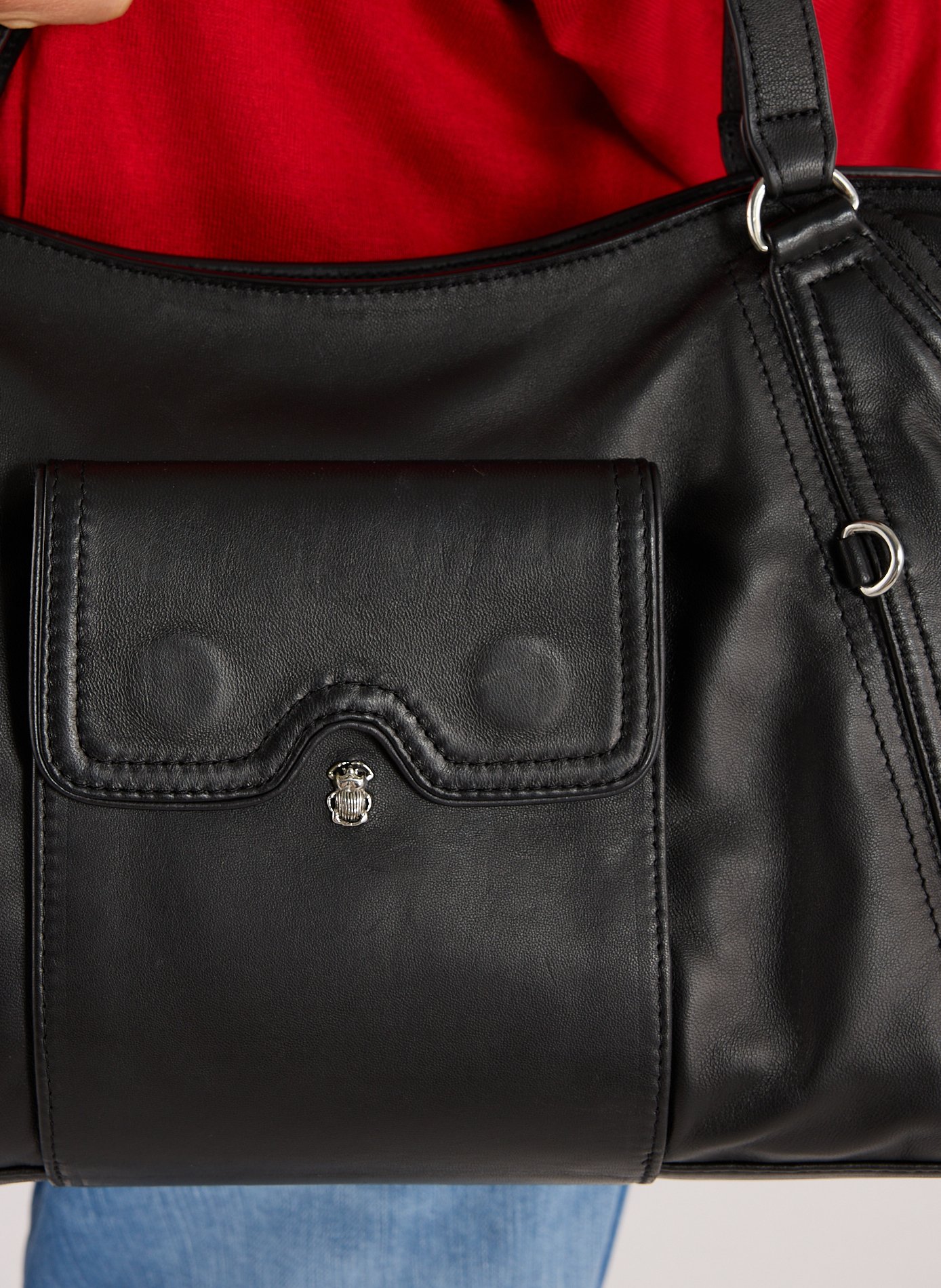 Sac à man Juno en cuir CLARIS VIROT Noir