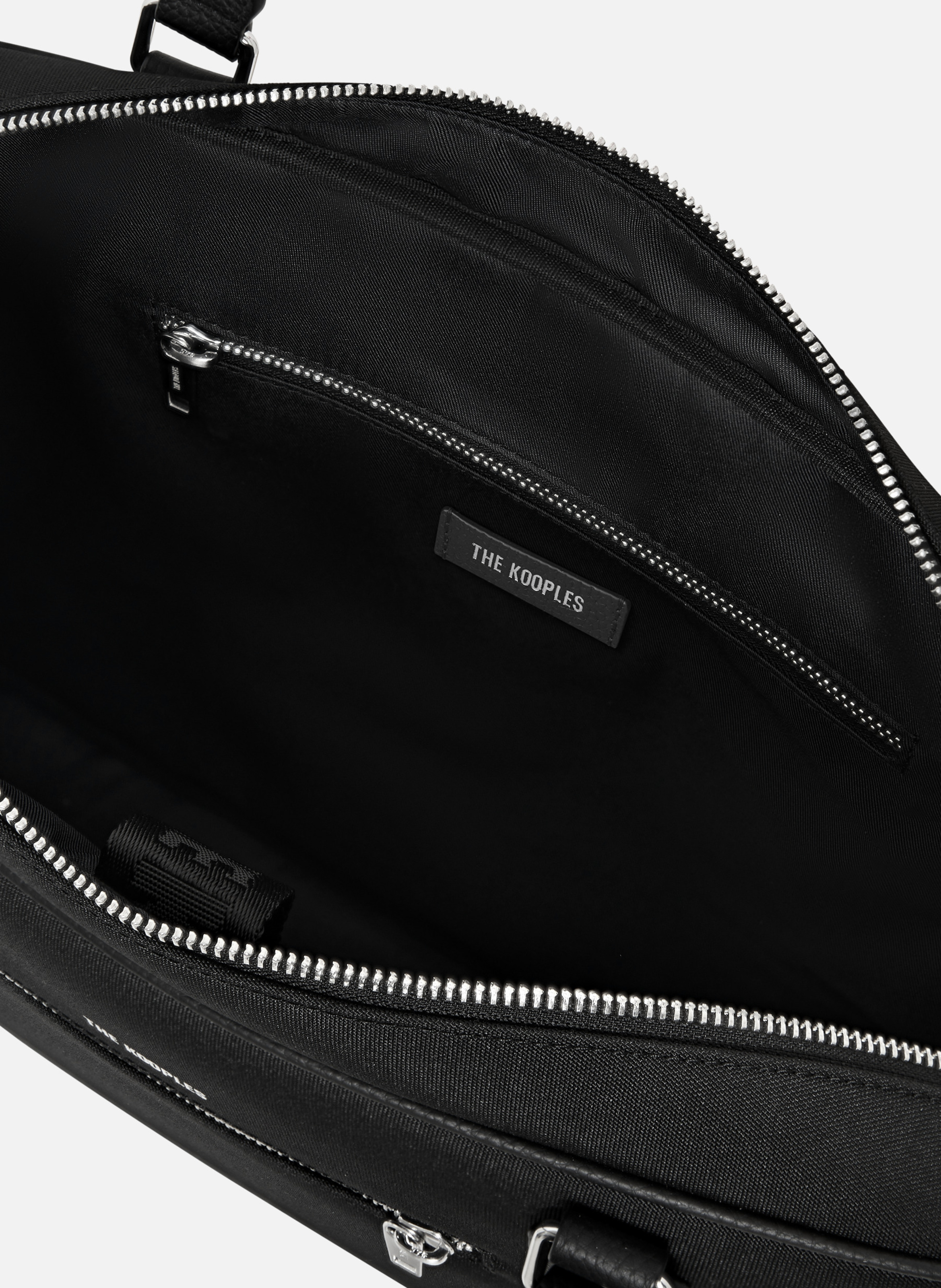 Porte-documents en canvas et cuir grainé THE KOOPLES Noir