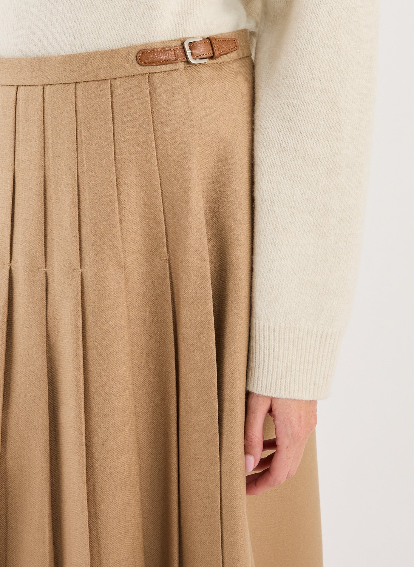 Pleated wool wrap skirt LE 17 SEPTEMBRE Brown
