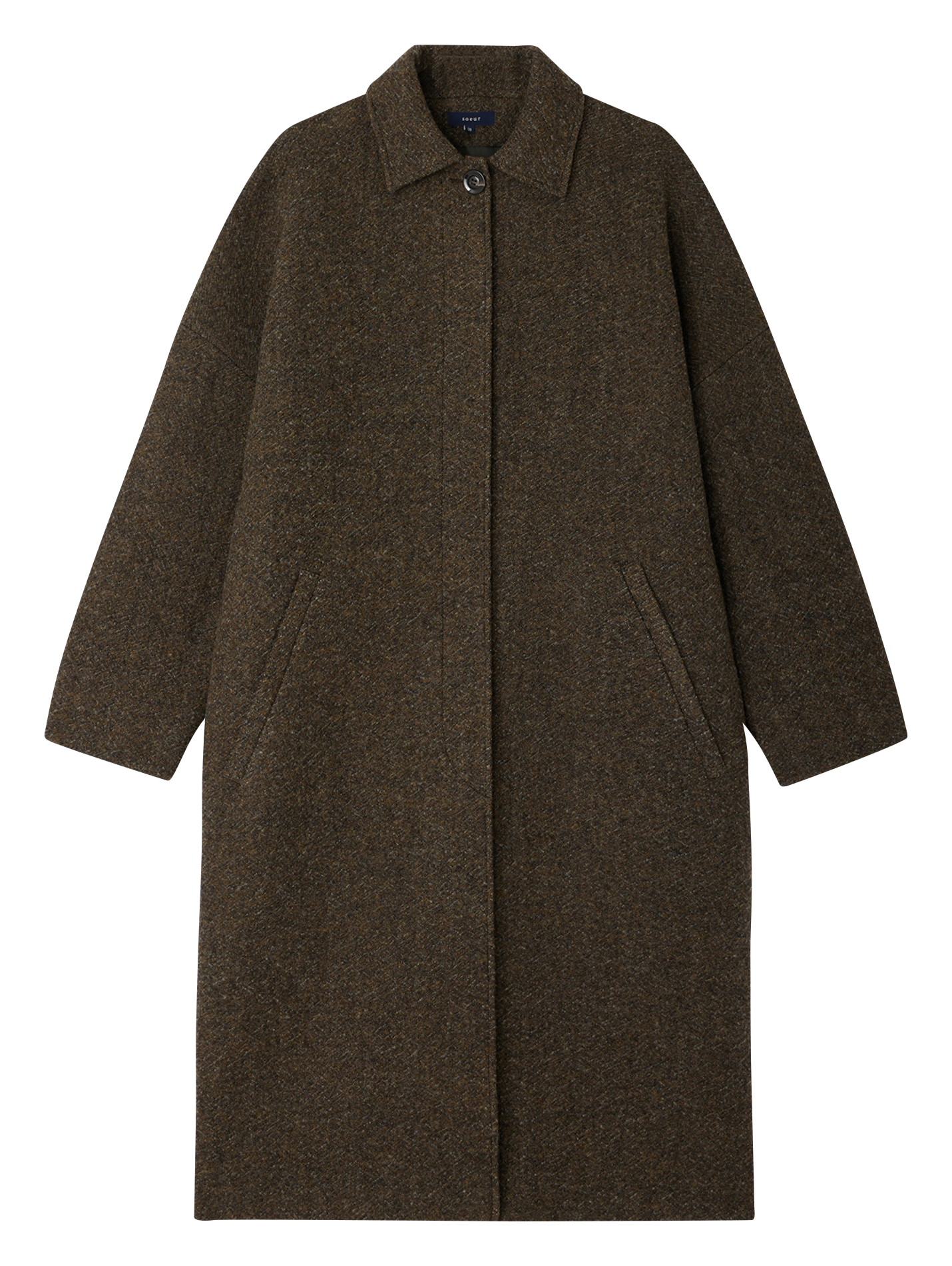 Long manteau en laine guilhem SOEUR Kaki