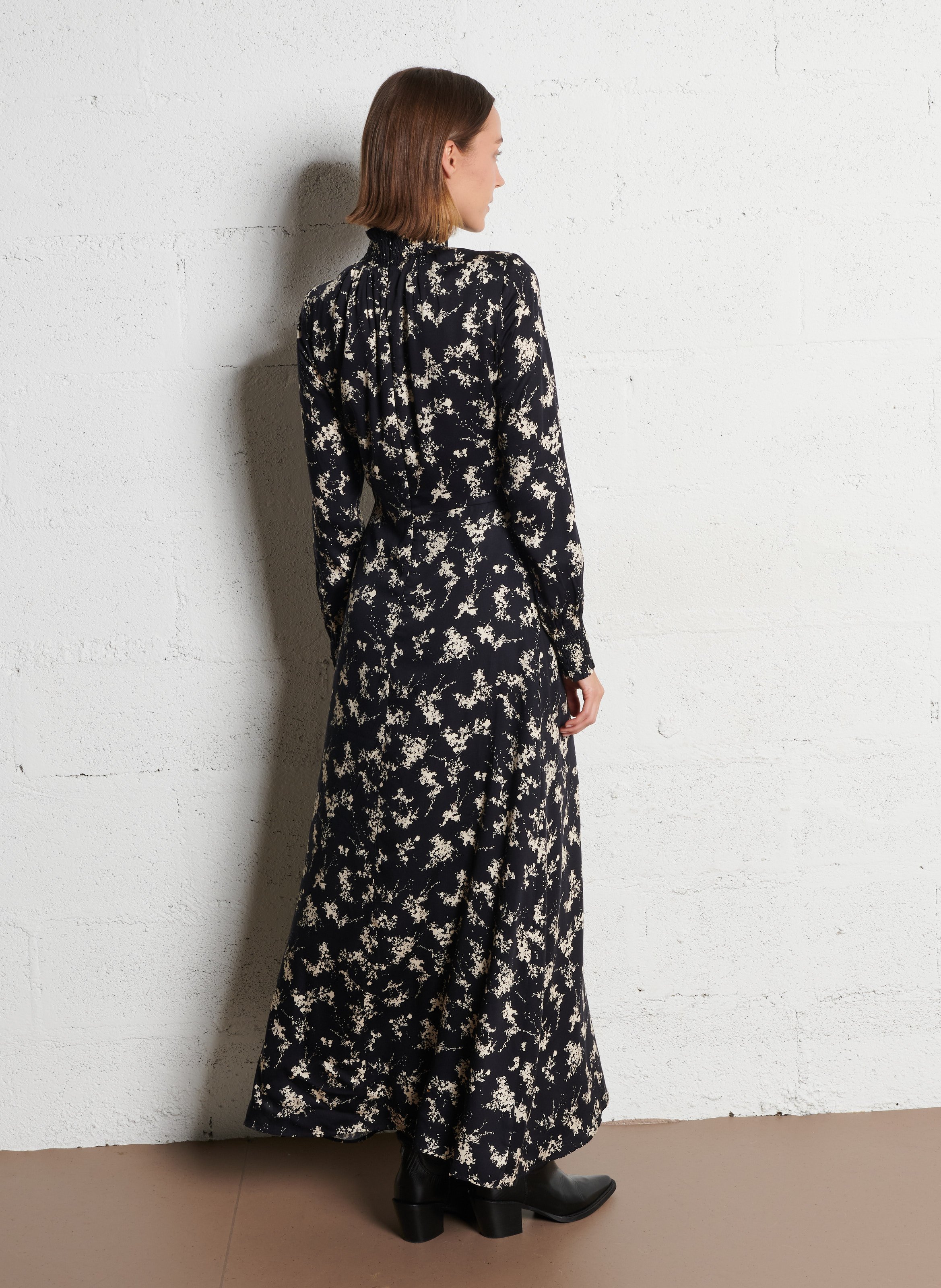Robe longue imprimée IKKS Noir