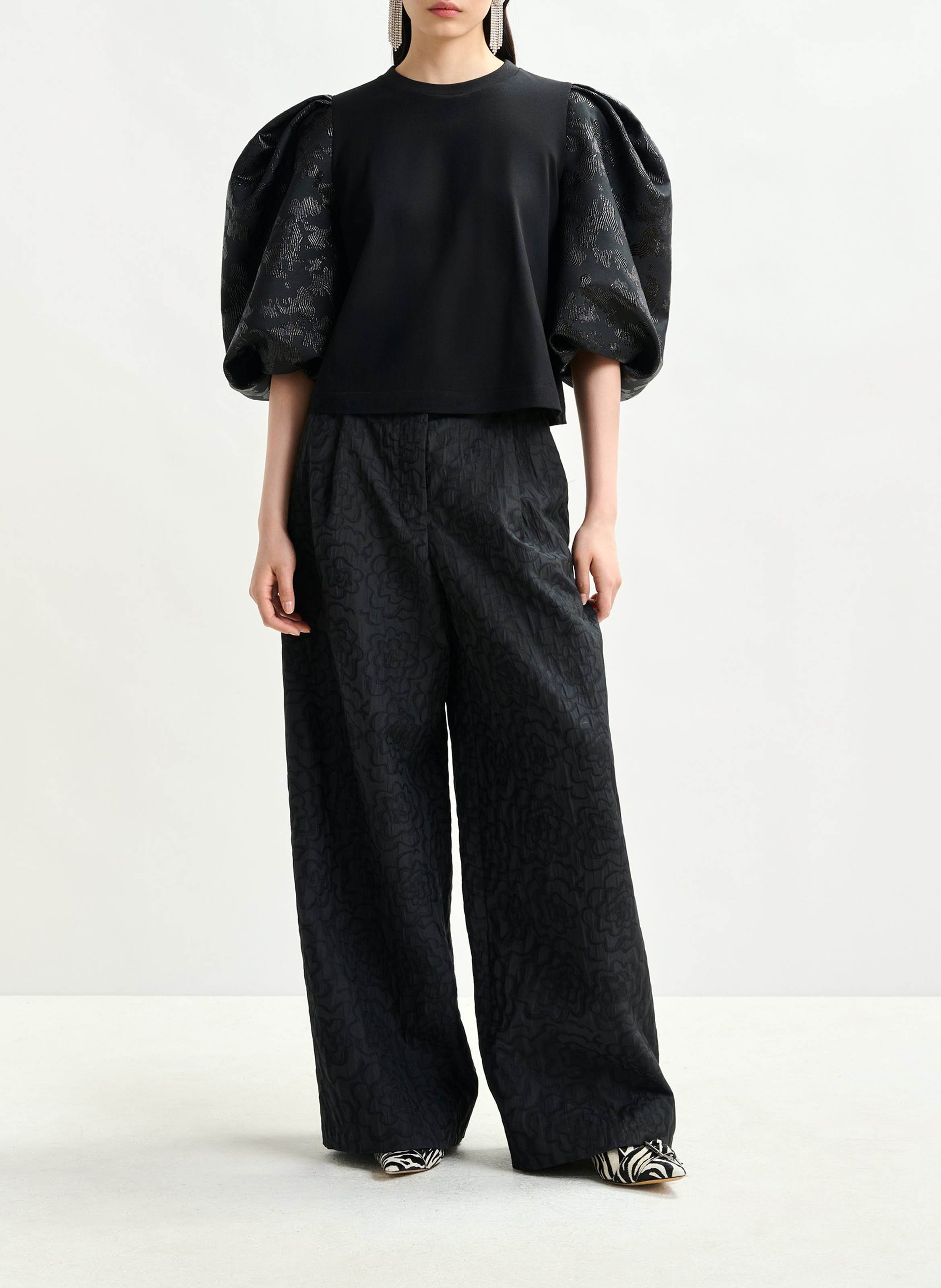 Pantalon large imprimé instore ESSENTIEL ANTWERP Noir