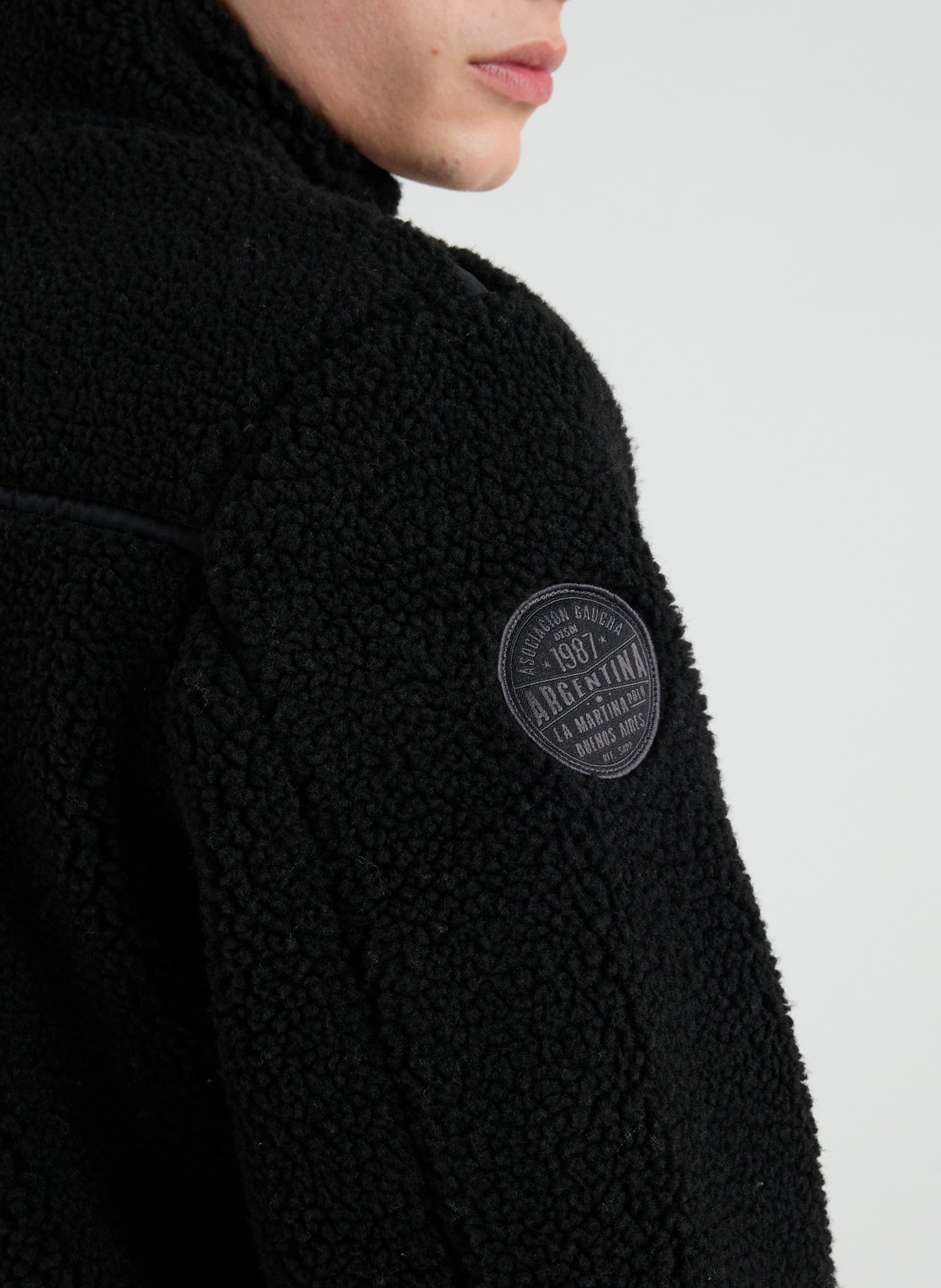 Blouson effet teddy à col montant LA MARTINA Noir