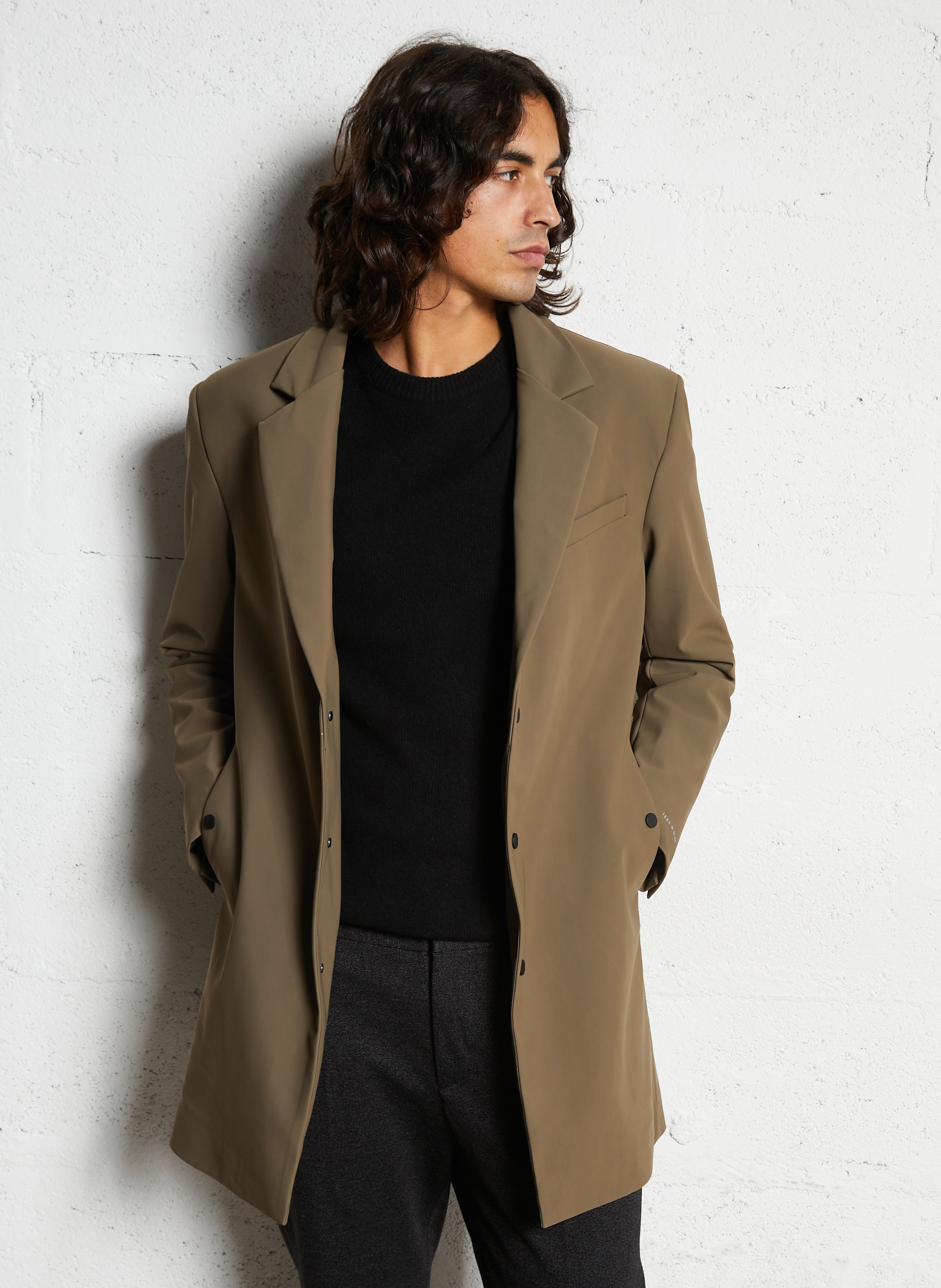 Parka droite unie avec capuche amovible IKKS Marron