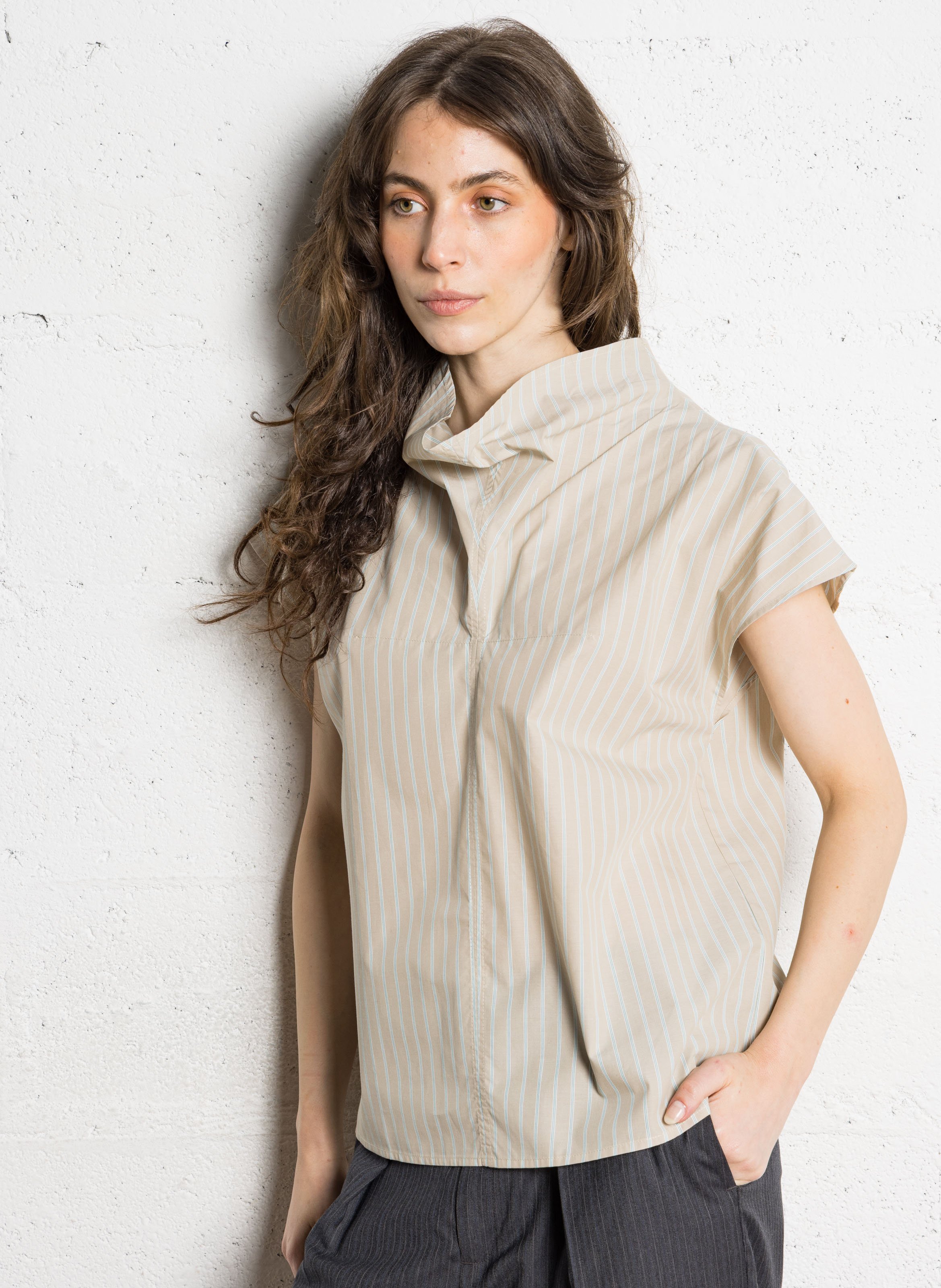 Top droit en coton bio farah SOEUR Gris