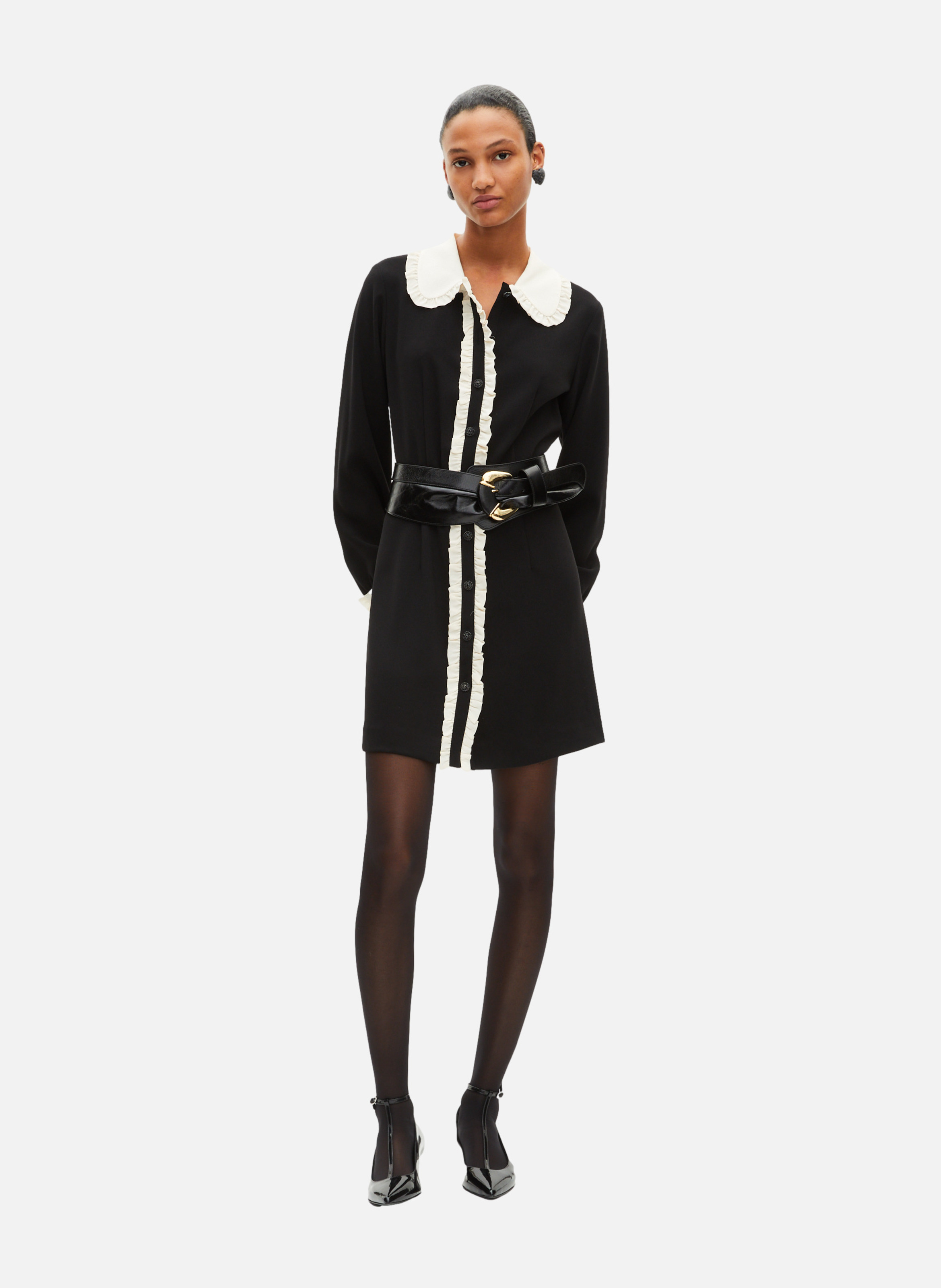 Robe courte col contrasté THE KOOPLES Noir