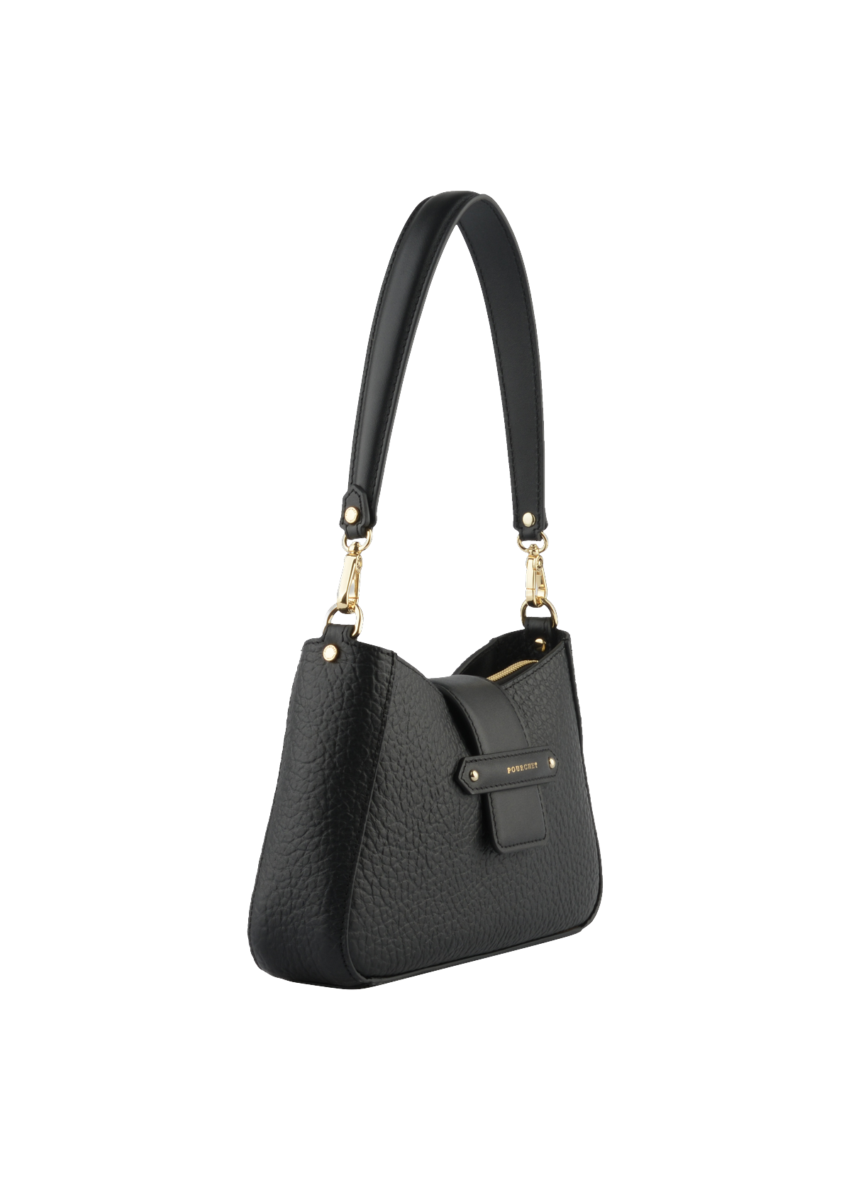 Fleuves | Sac à main en cuir de vachette POURCHET Noir