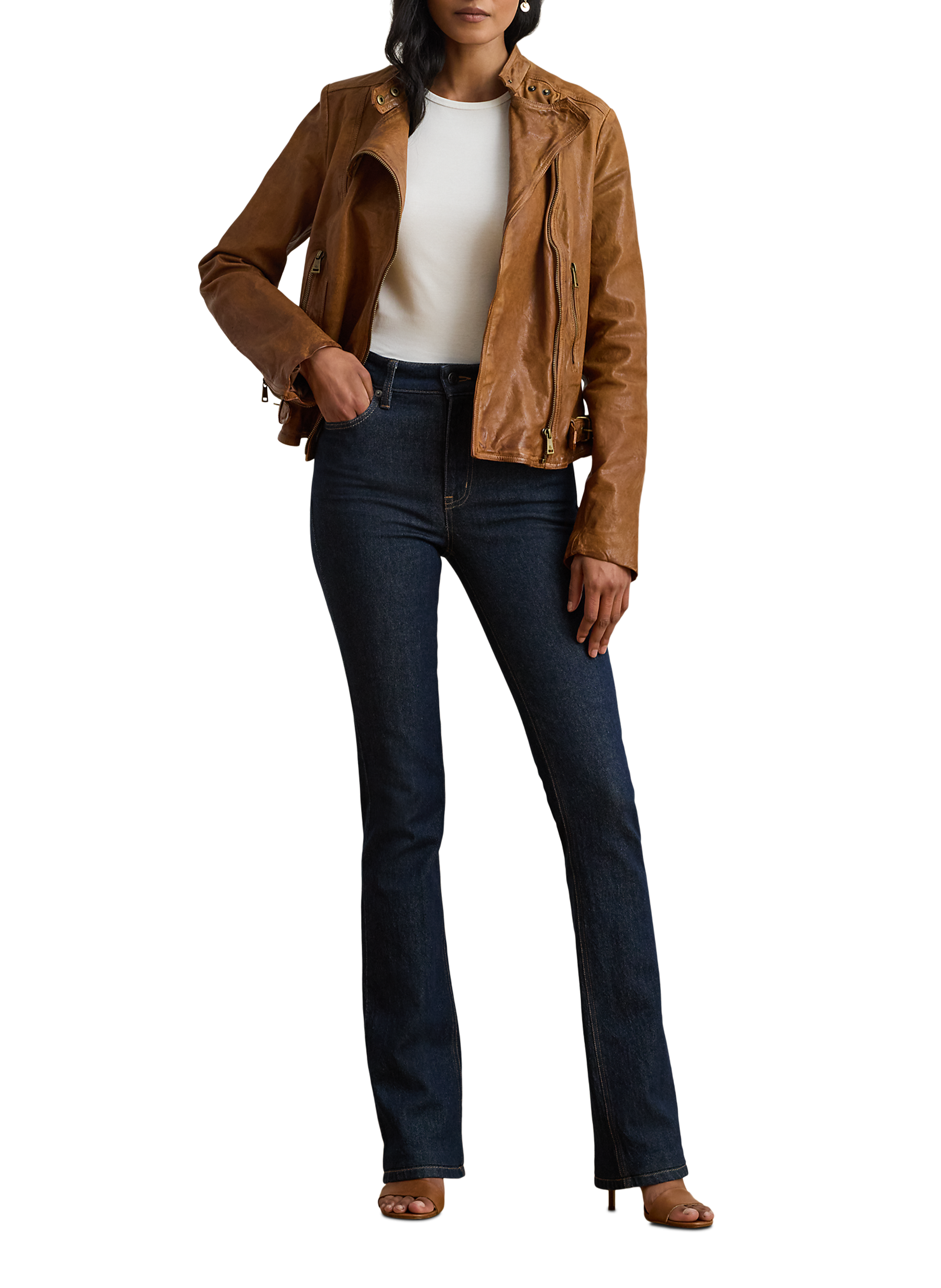 Bootcut jeans in mixed cotton LAUREN Blue