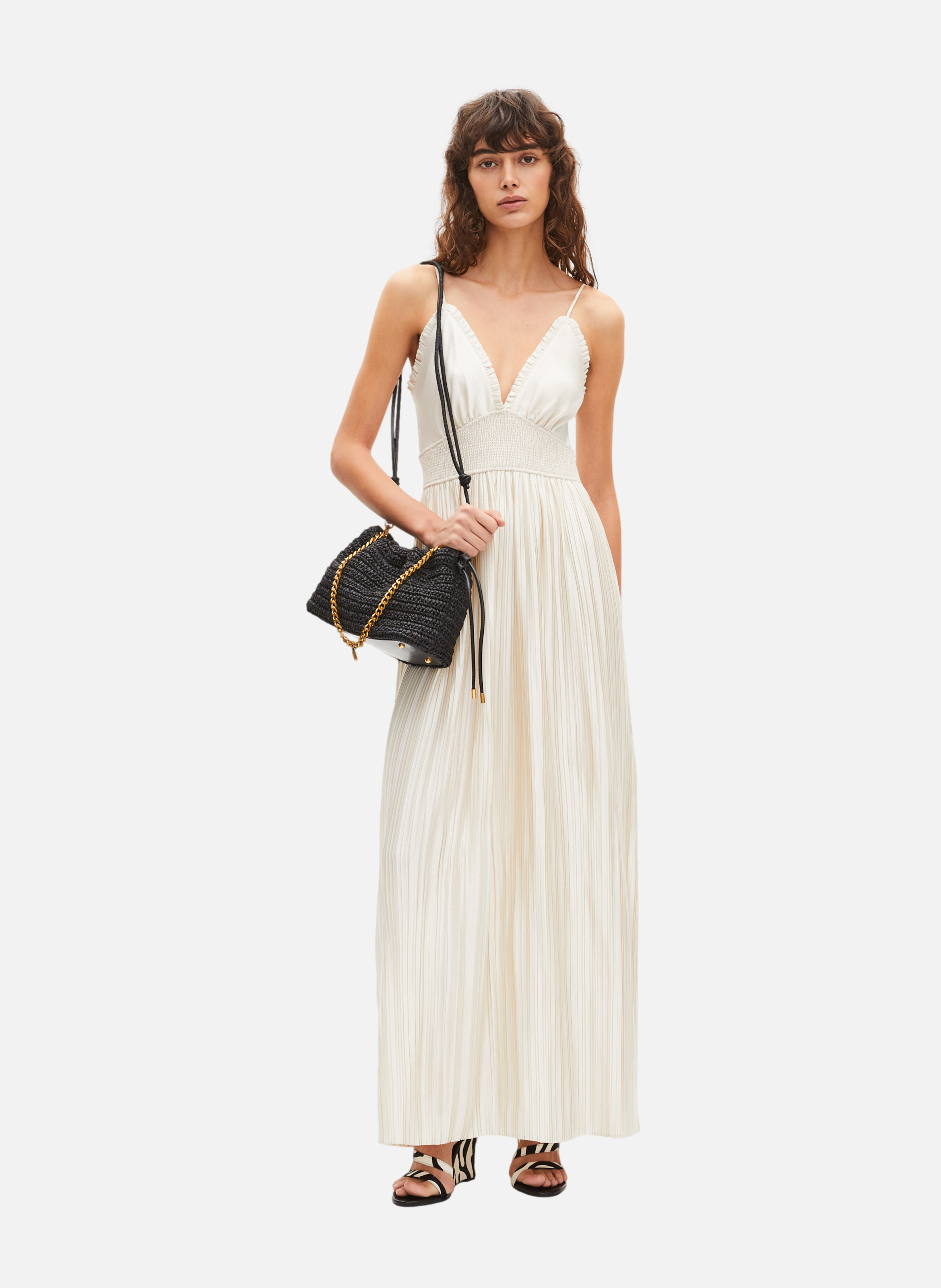 Robe longue plissée THE KOOPLES Beige