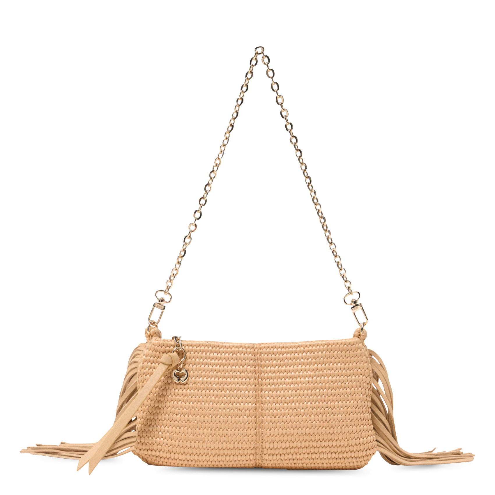 Pochette à franges miss m pouch MAJE Beige