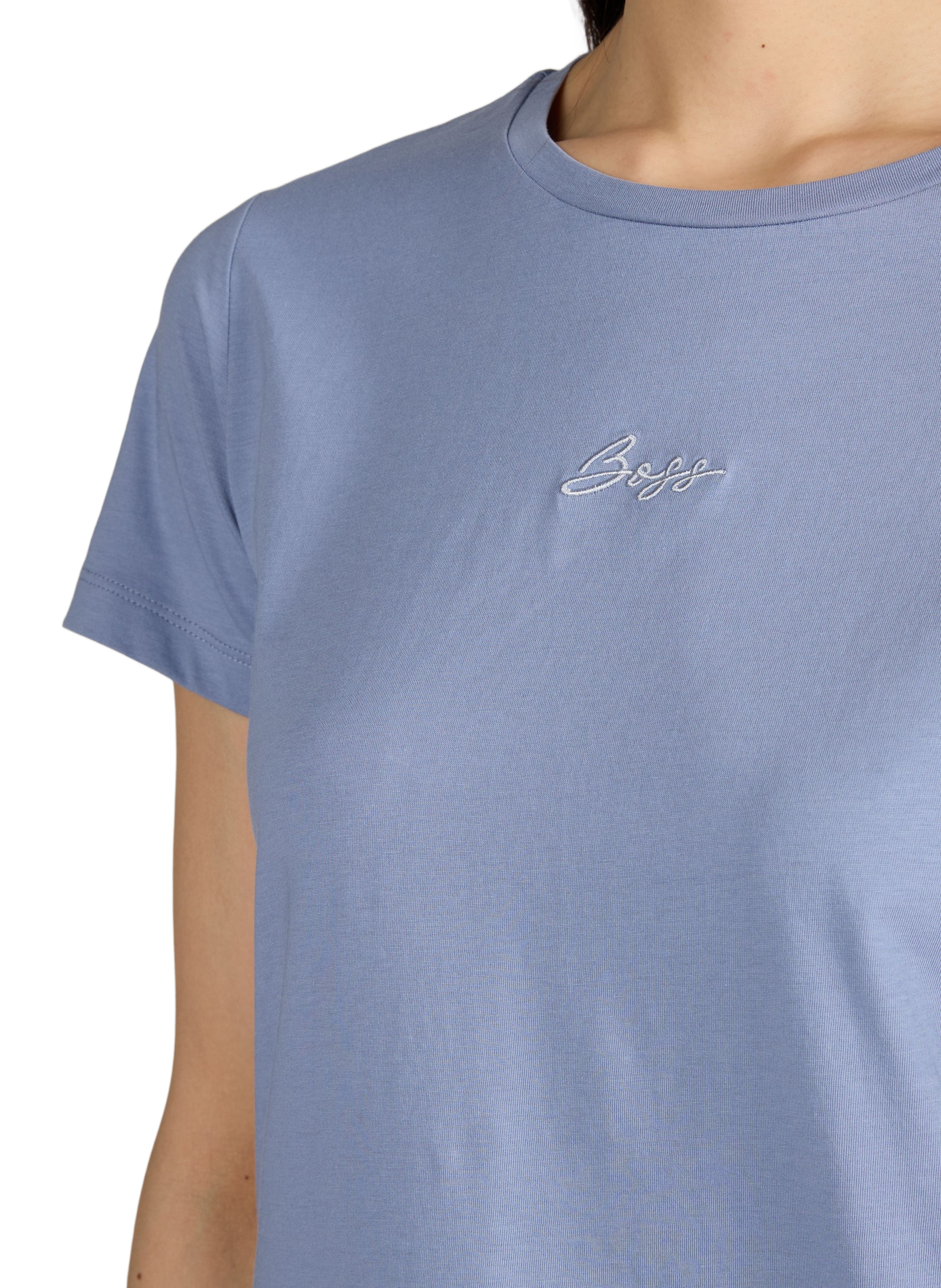 T-shirt à col rond en coton BOSS Bleu