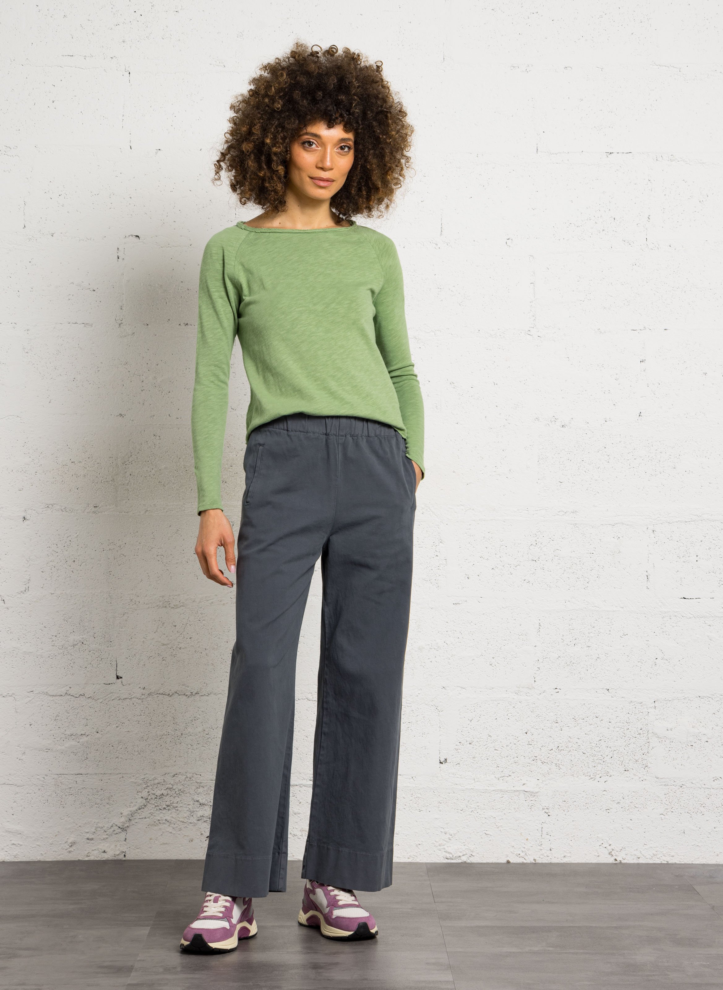 Tee-shirt col rond en coton sonoma AMERICAN VINTAGE Vert