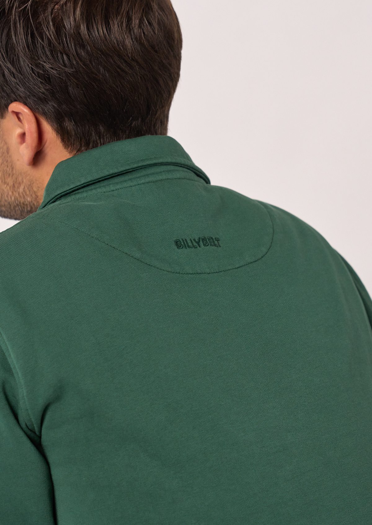 Sweatshirt à col zippé en coton biologique BILLYBELT Vert