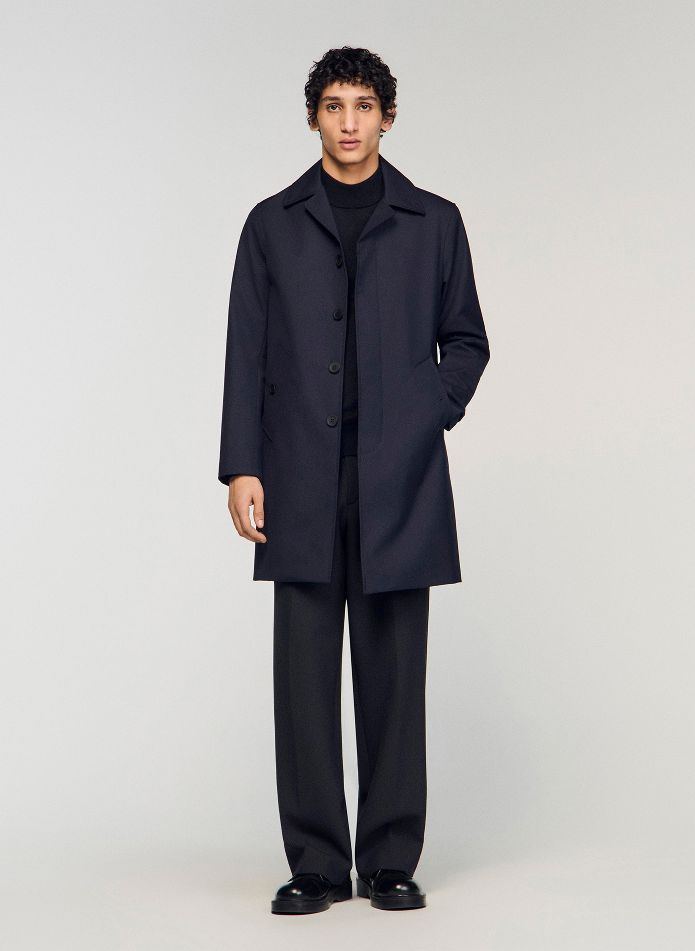 Veste droite col classique SANDRO Bleu