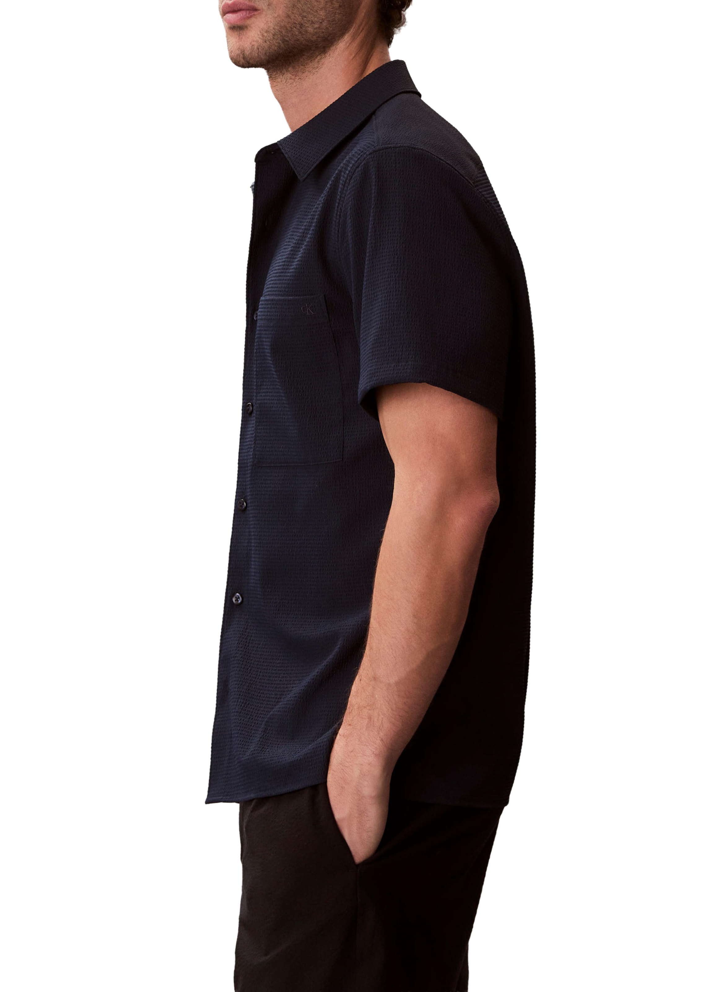 Chemise droite à manches courtes CALVIN KLEIN Bleu