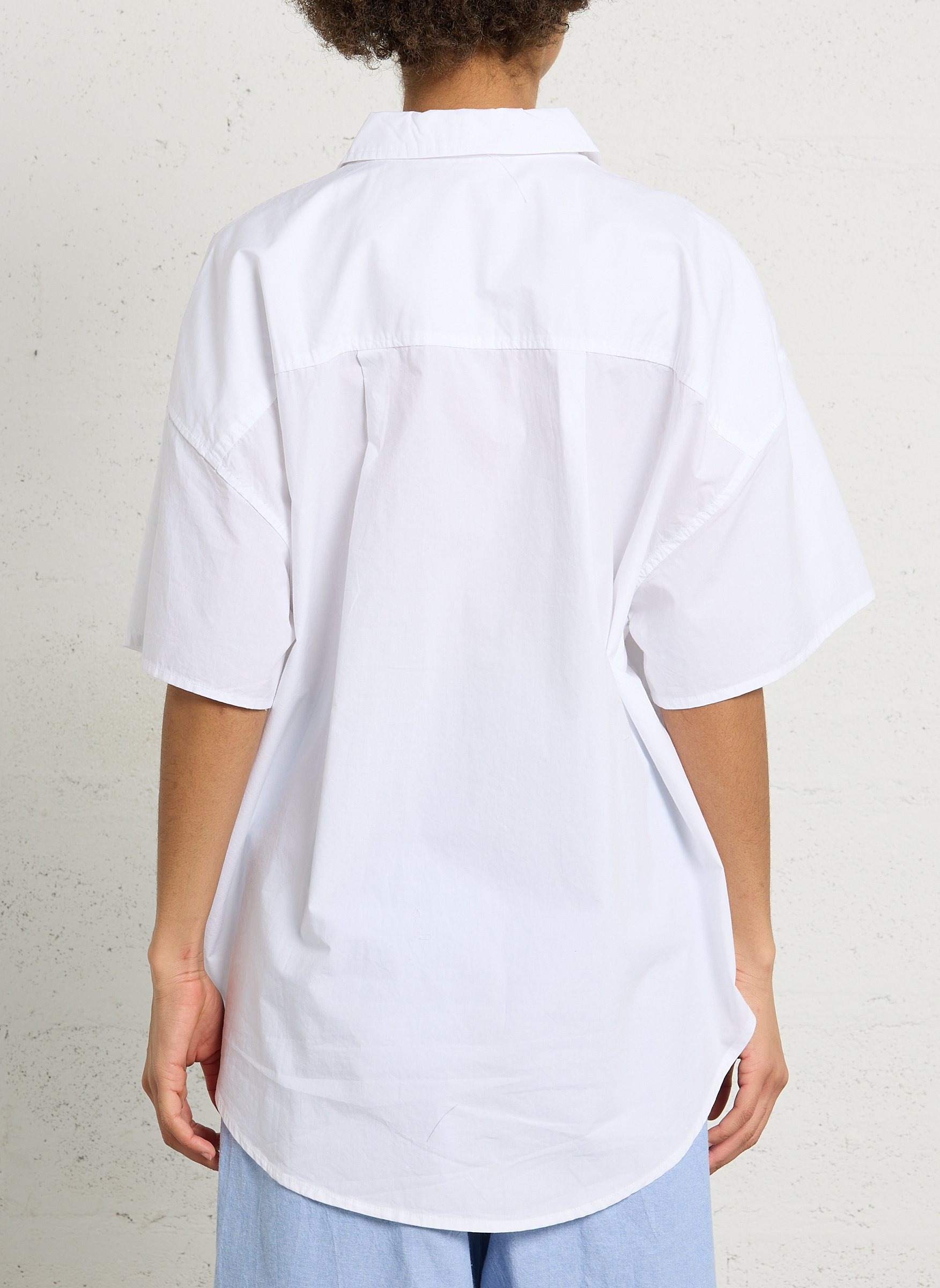 Chemise col classique en coton havanarow AMERICAN VINTAGE Blanc