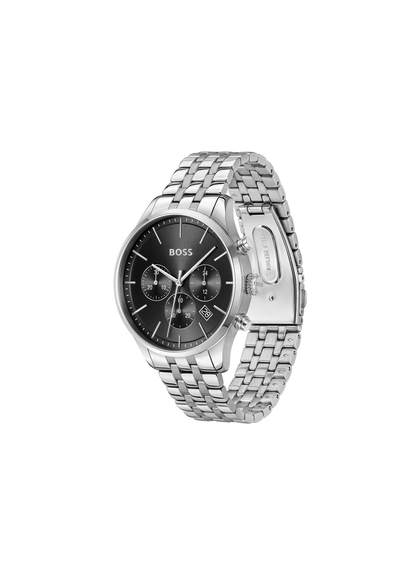 Montre quartz Avery en acier inoxydable BOSS MONTRES Noir
