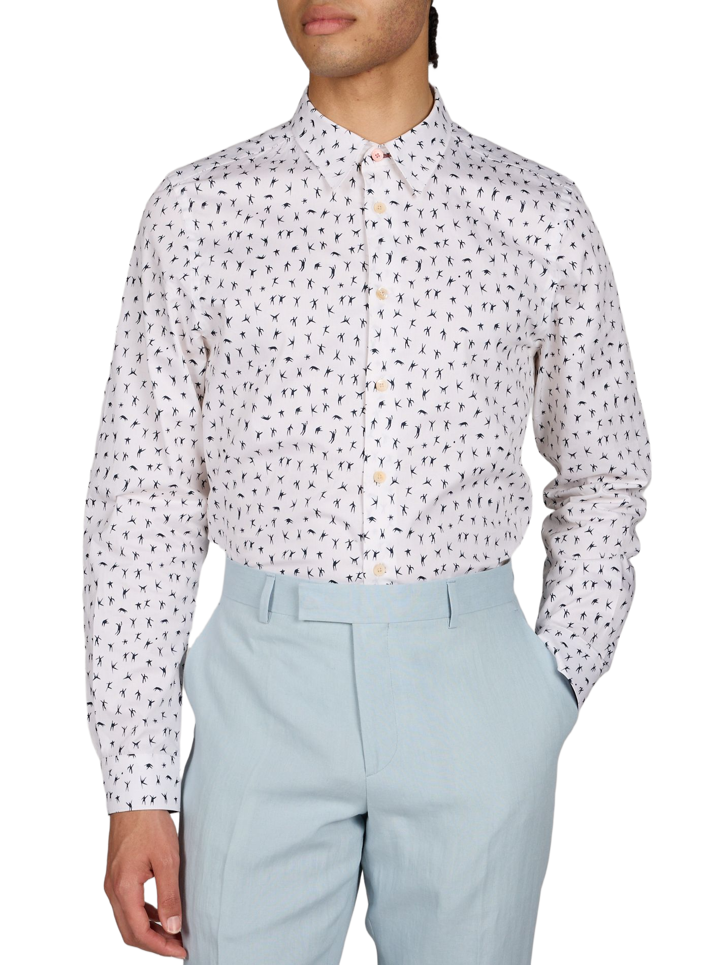 Buttoned straight shirt with pattern PAUL SMITH White