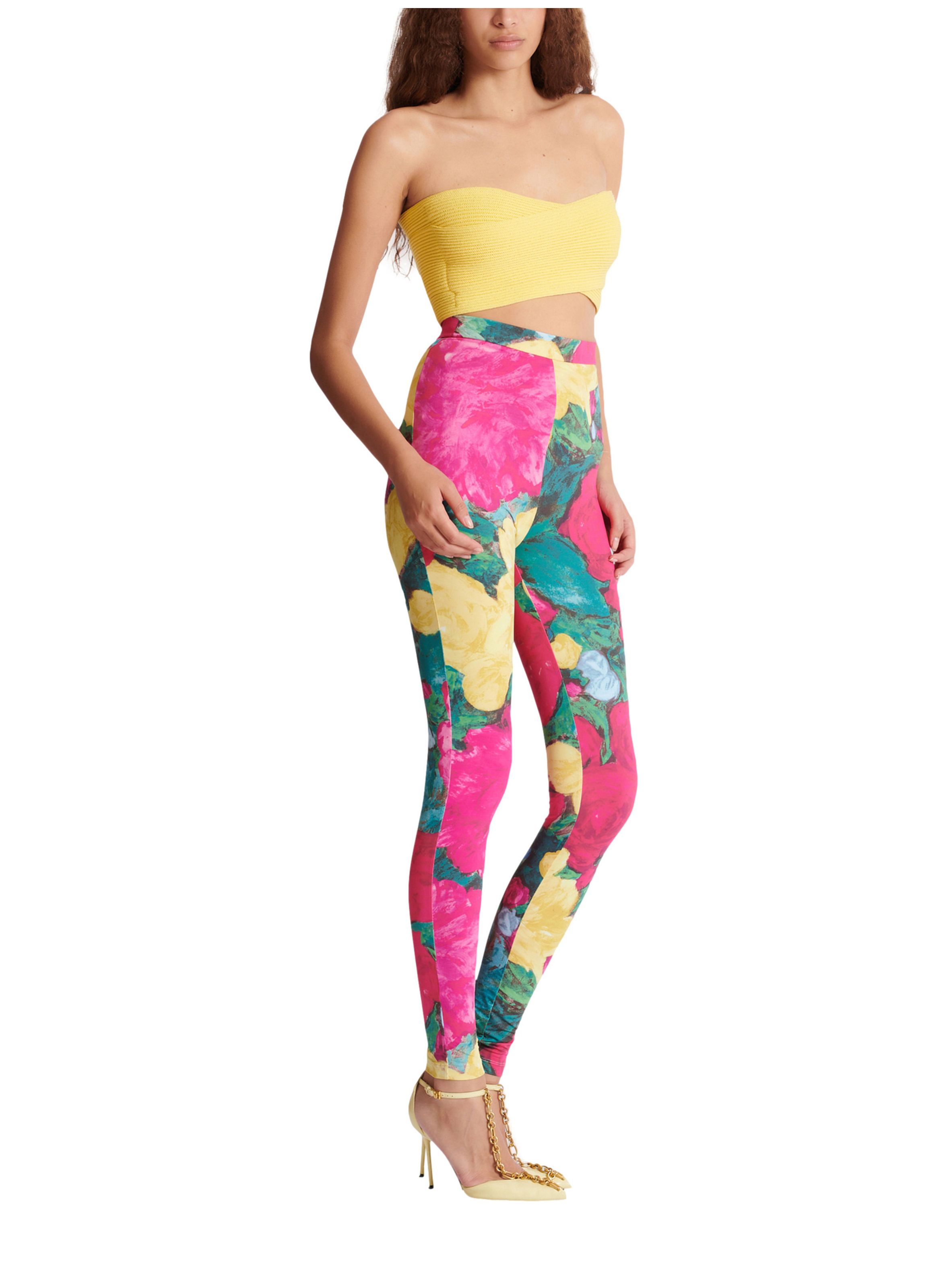 Brassière en maille tube BALMAIN Jaune