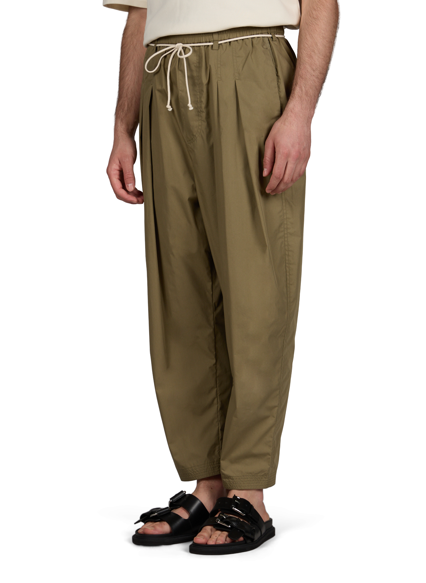 Solid color mixed cotton pants MORDECAI Khaki