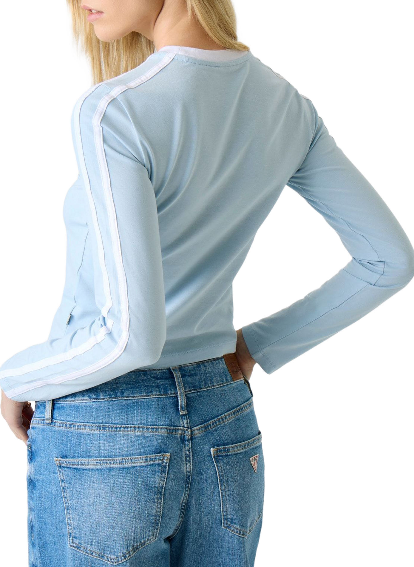 Printed cotton blend T-Shirt GUESS Blue