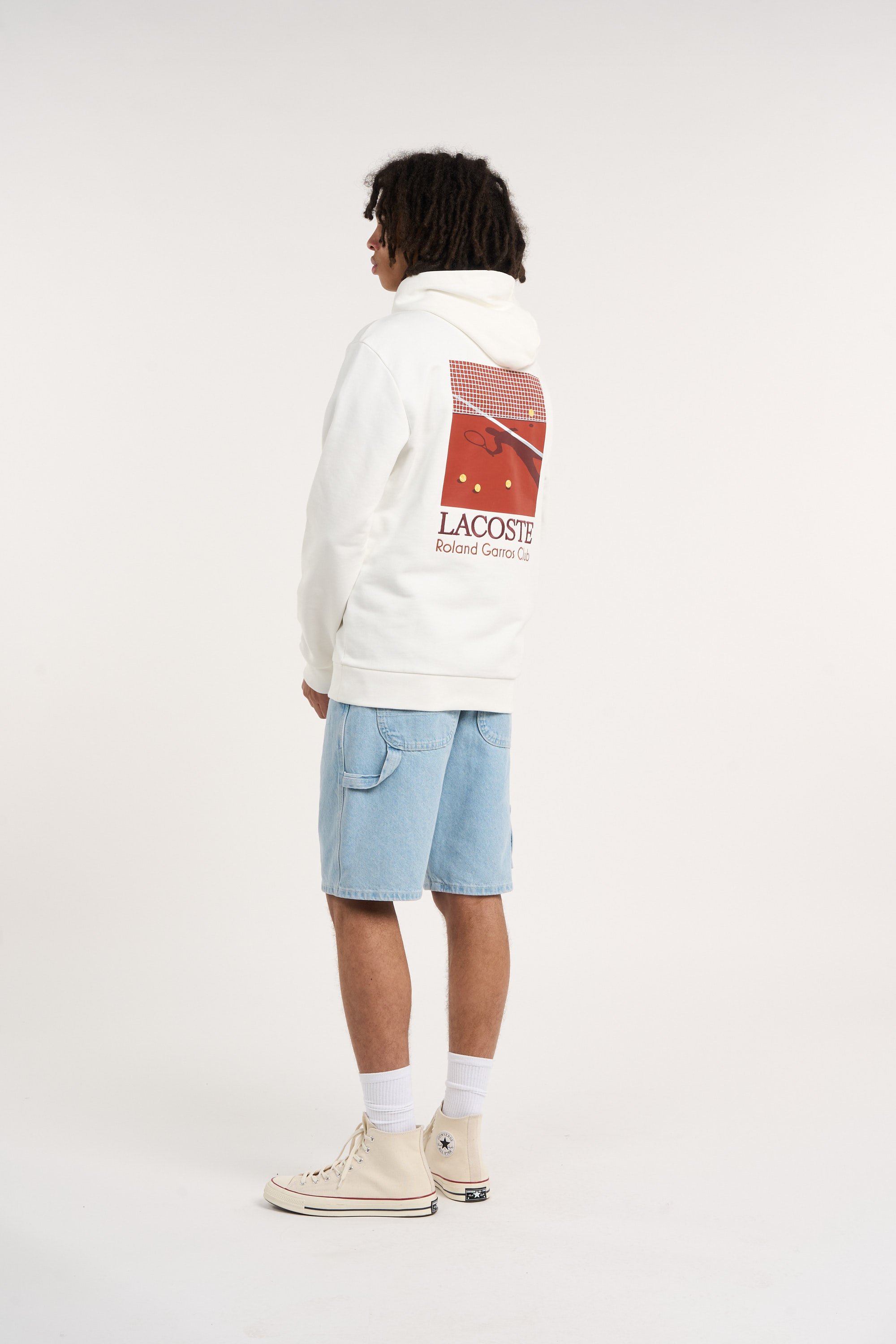 Hoodie roland garros club LACOSTE Blanc