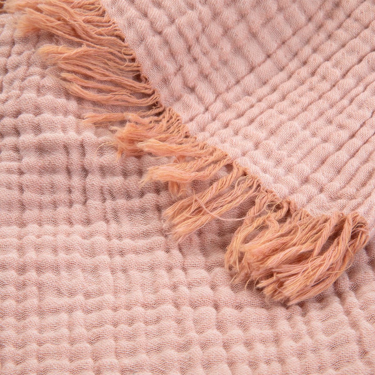 Plaid en gaze de coton, cyclades DESFORGES Marron
