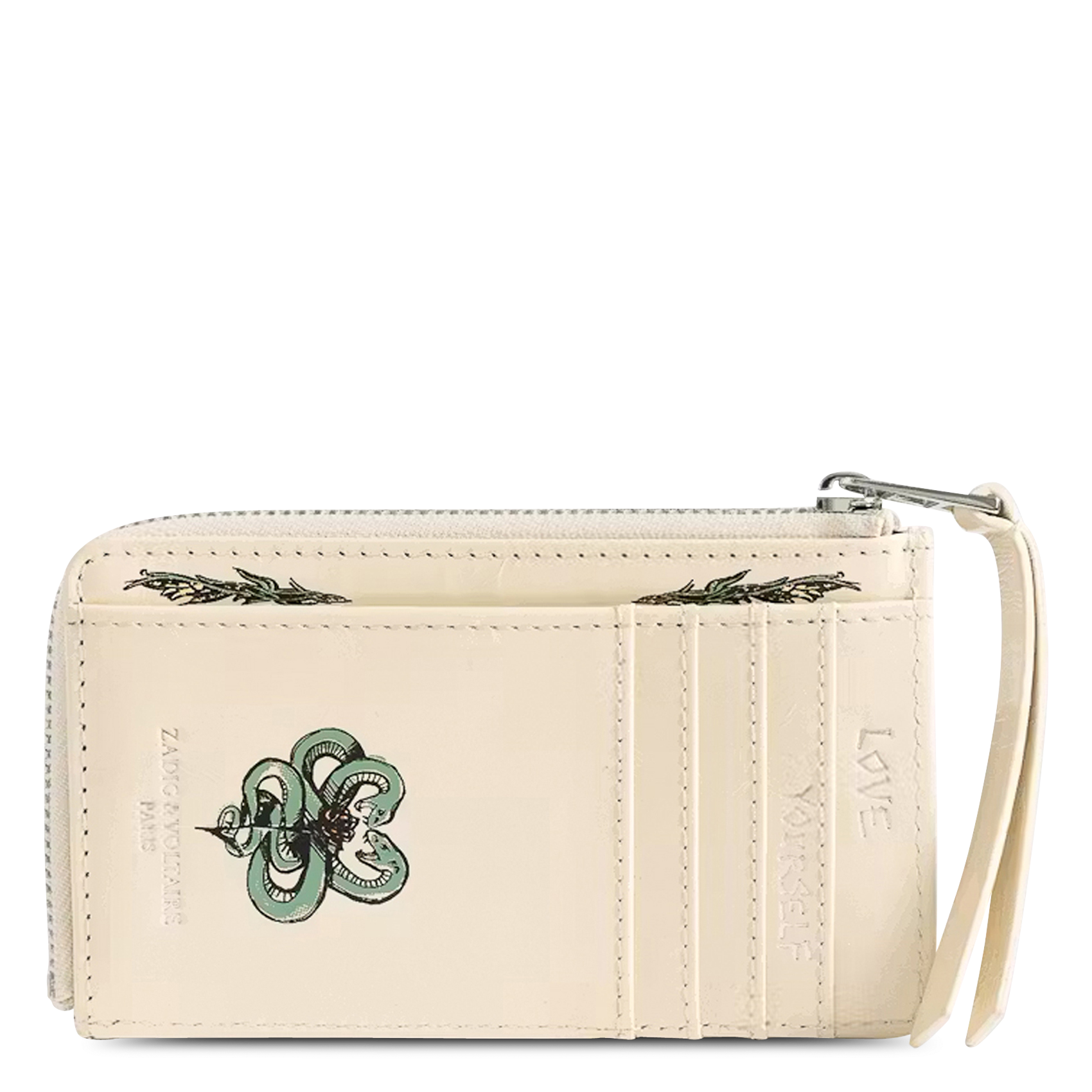 Portes-cartes en cuir imprimé zv card ZADIG&VOLTAIRE Blanc