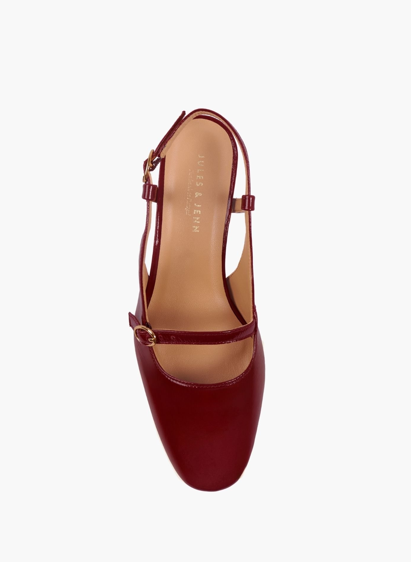 Escarpins slingback cuir vernis JULES & JENN Rouge