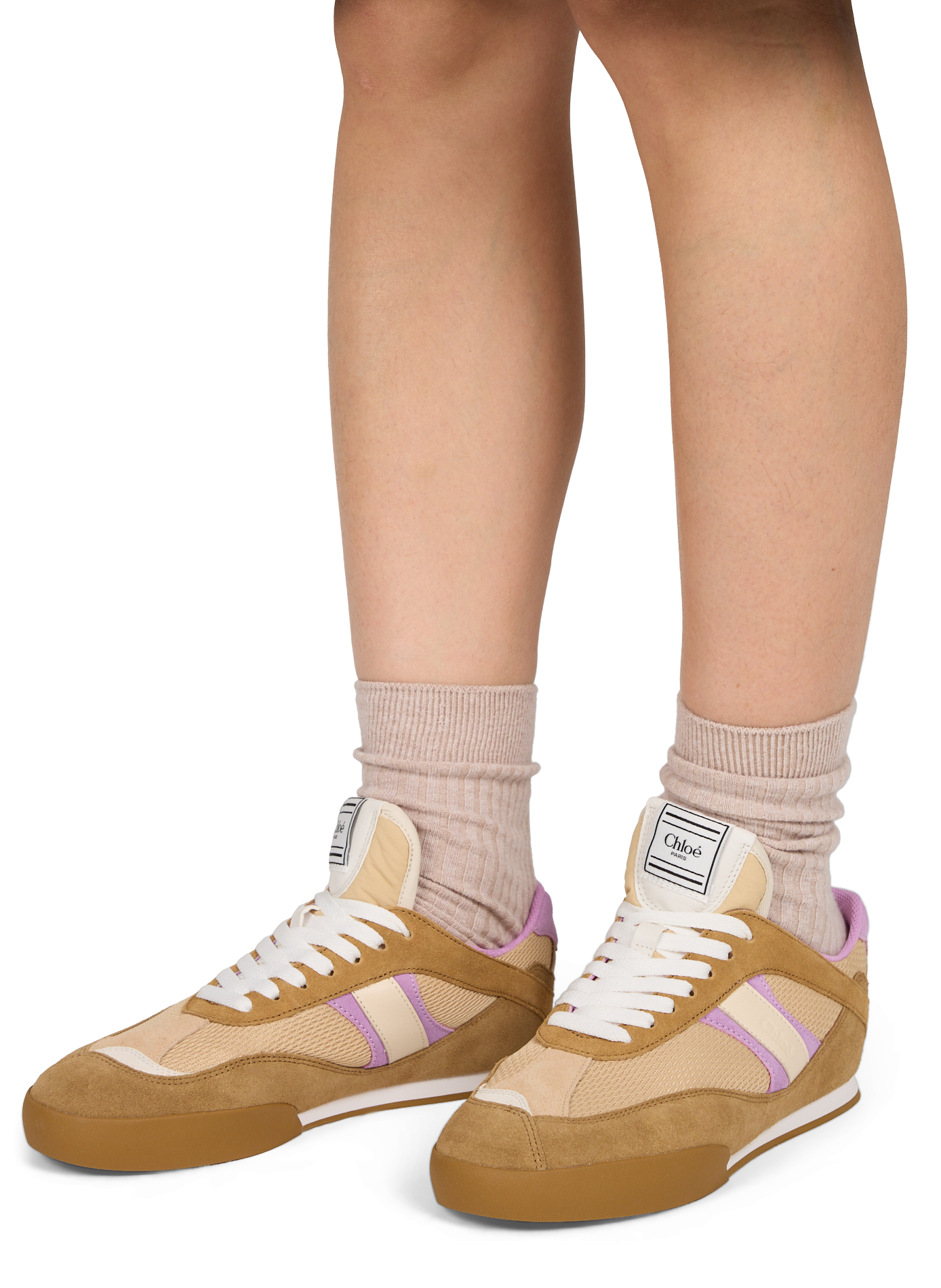 Leather sneakers CHLOÉ Beige