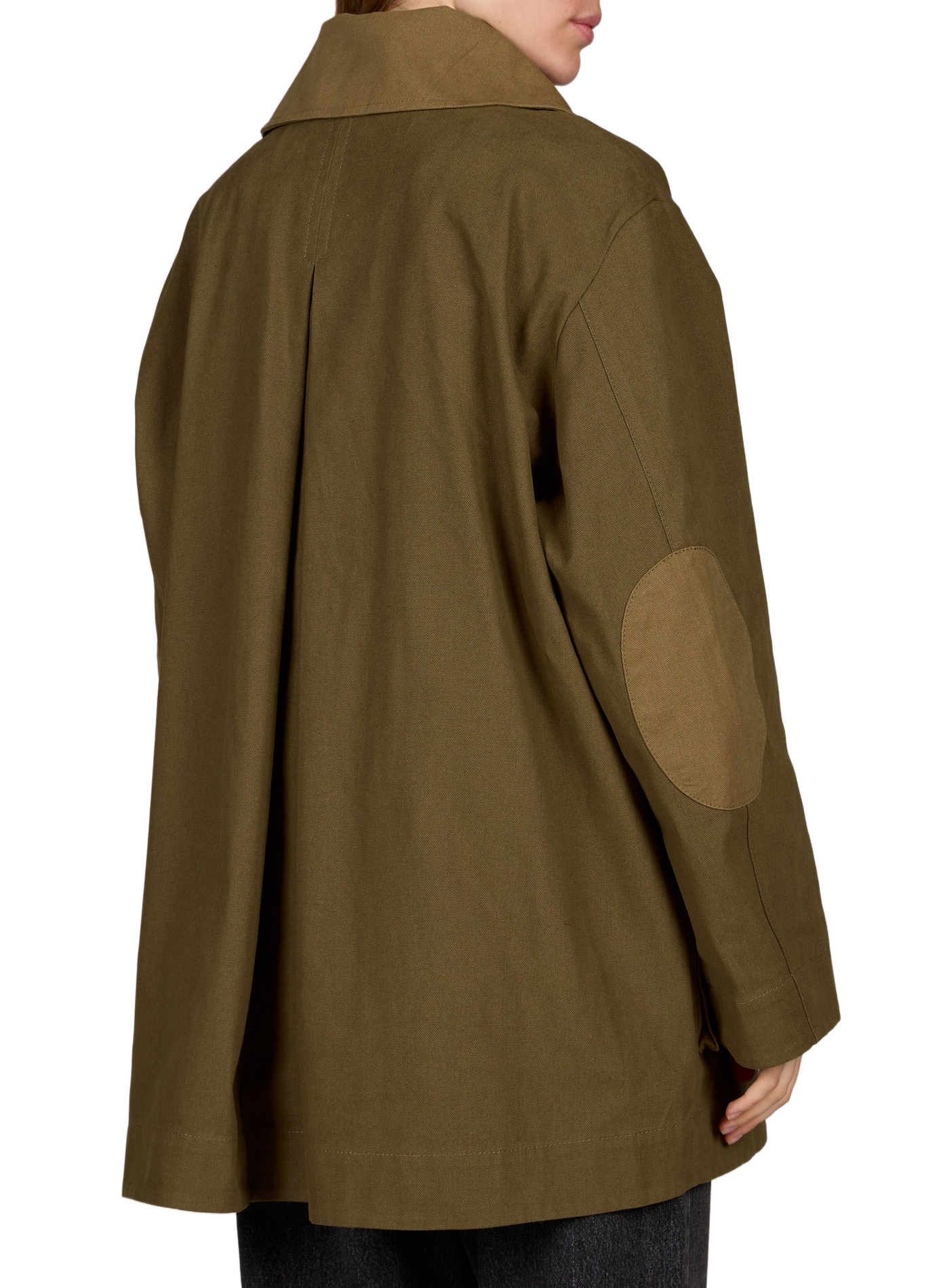 Mid-length cotton jacket GANNI Khaki