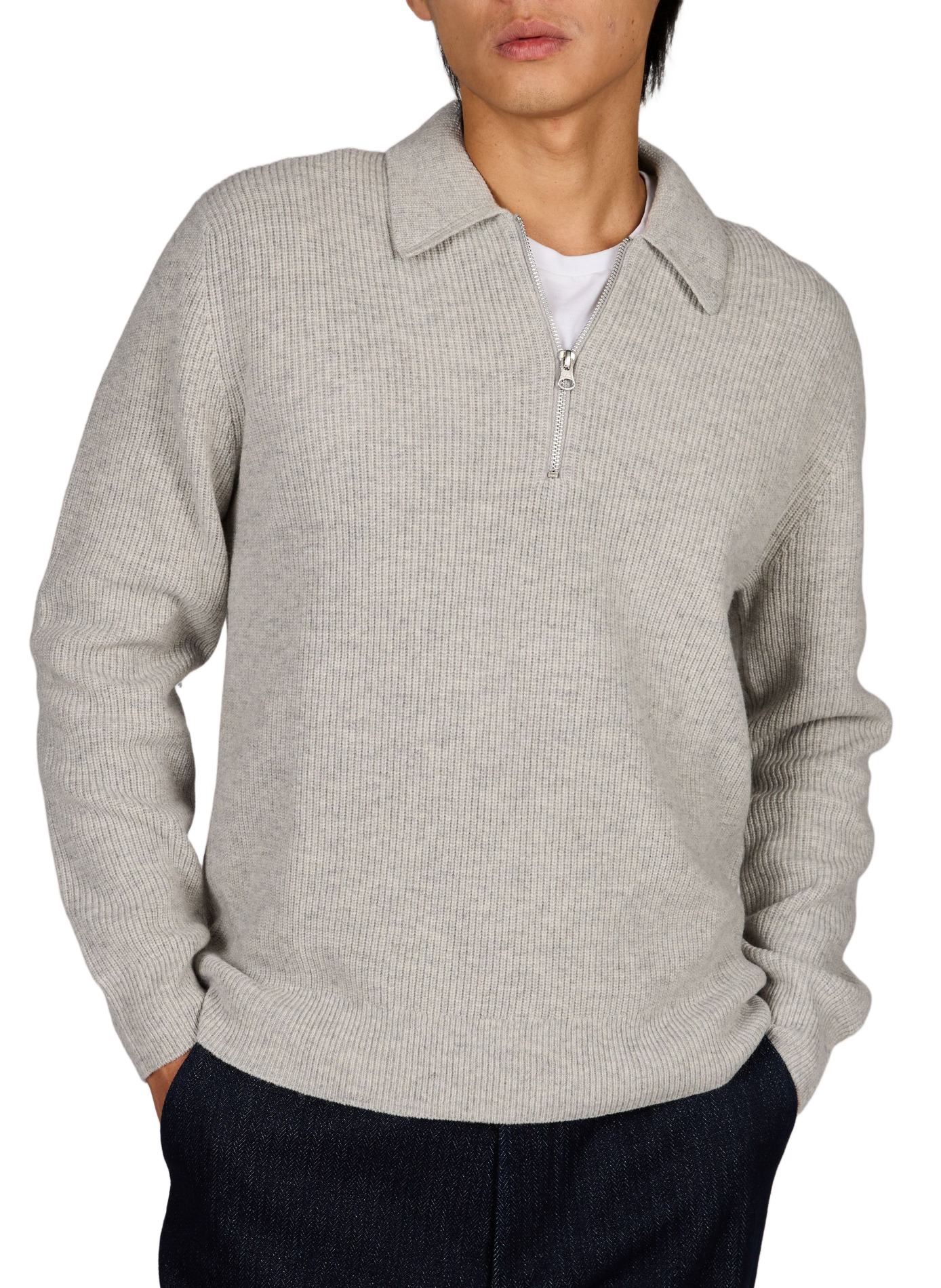 Wollpullover mit Reißverschlusskragen SAMSOE SAMSOE Grau