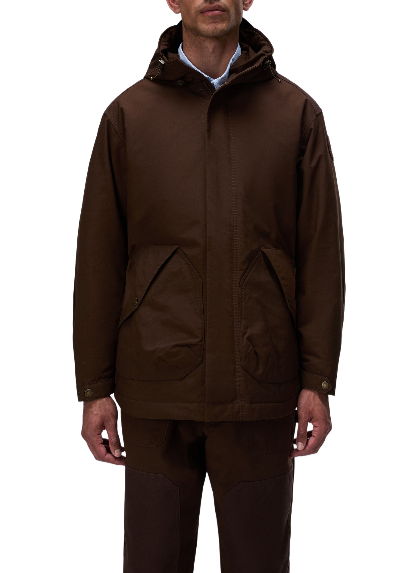 Plain mid-length hooded parka NAPAPIJRI Khaki