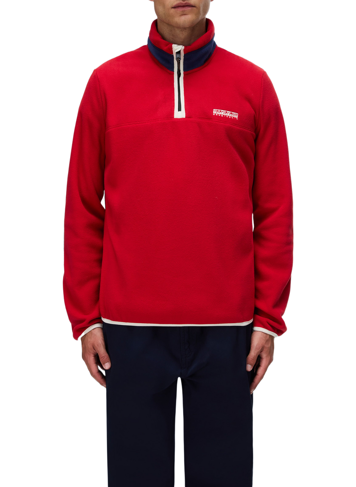 Straight high-neck polar fleece NAPAPIJRI Red