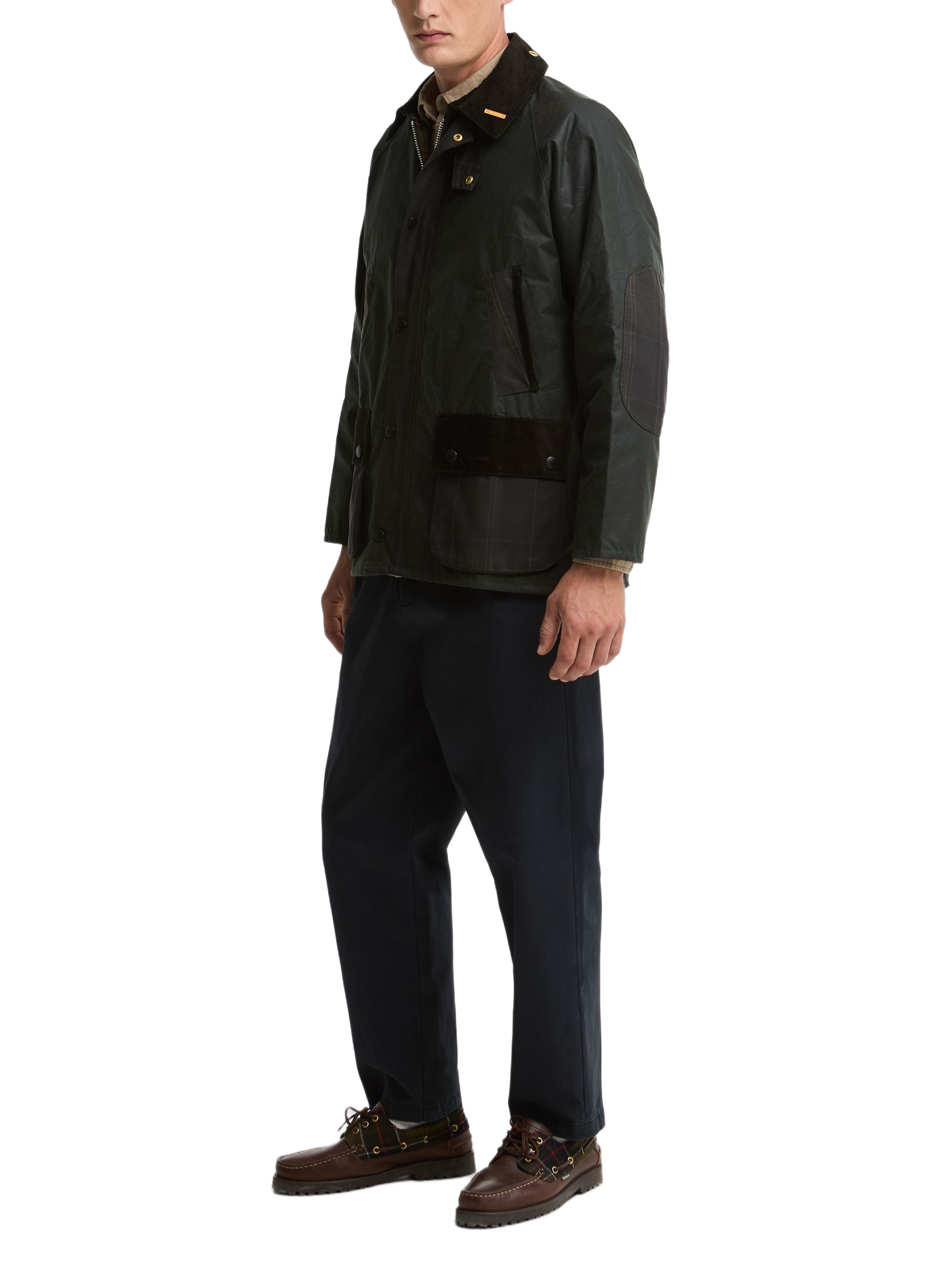 Rechte jas van gewaxte katoenen canvas BARBOUR Groen